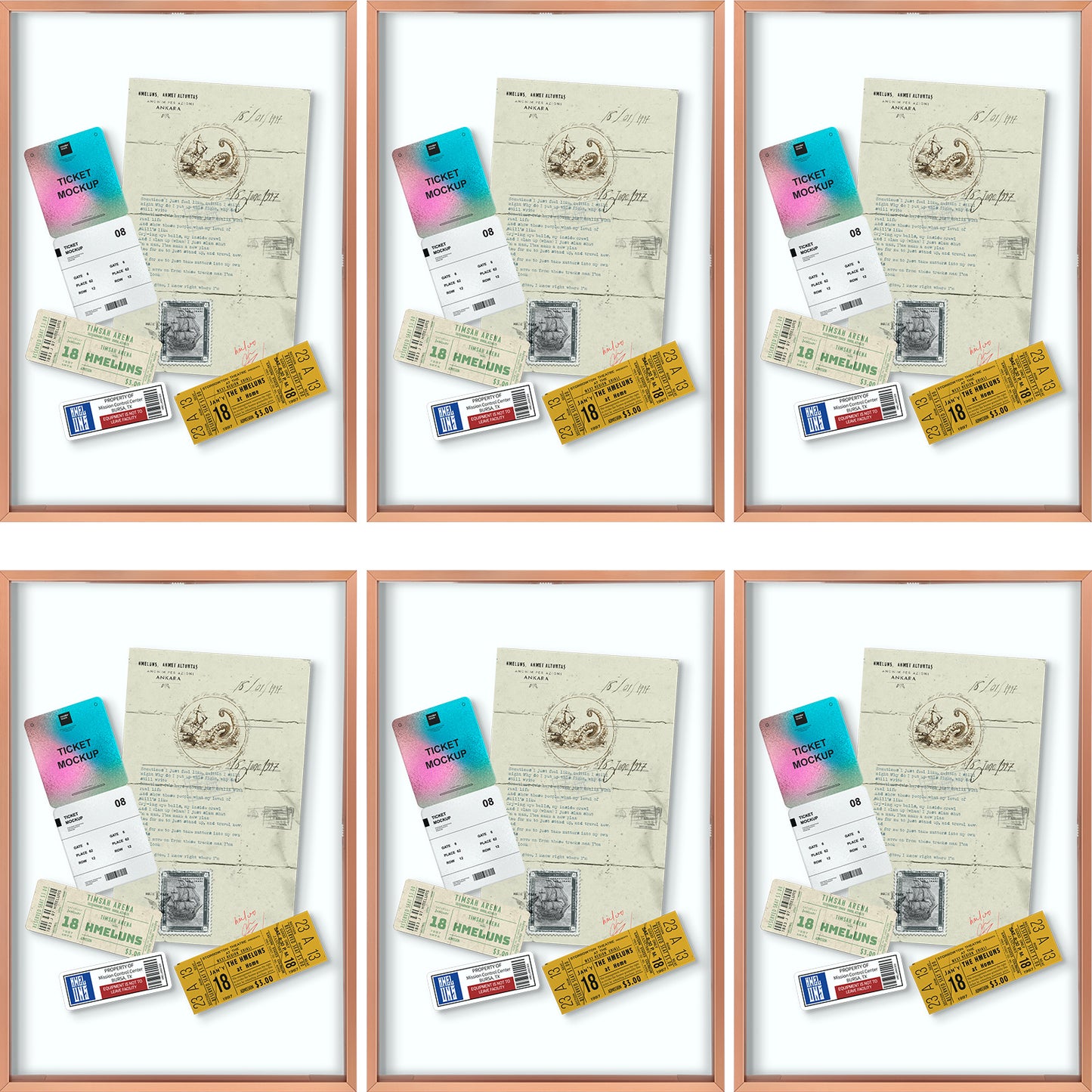 Clearance 12x18 Aluminum Floating Frame Rose Gold (6 Pack)