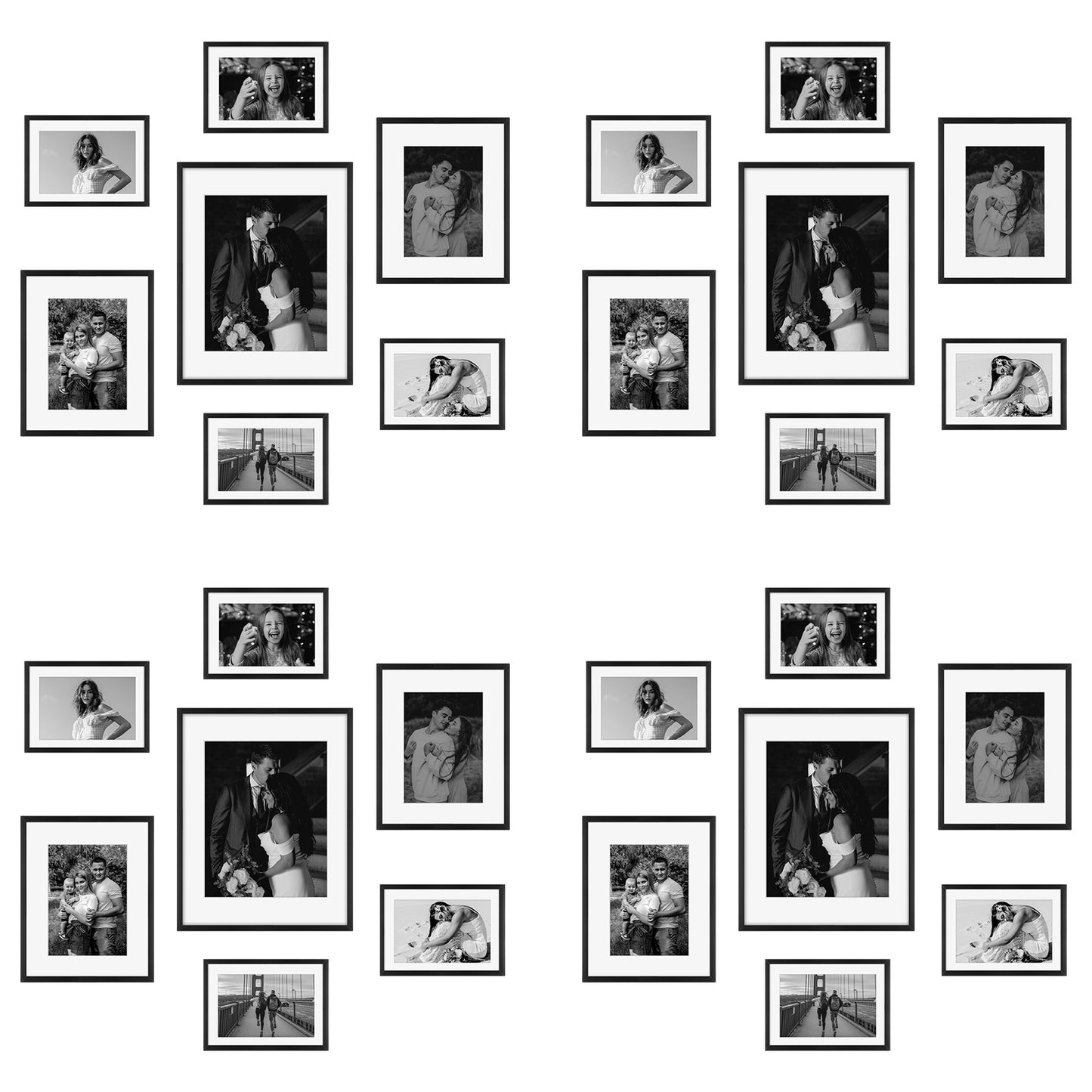 Frametory, Aluminum Wall Frame with White Color Mat Set (28 Pack)