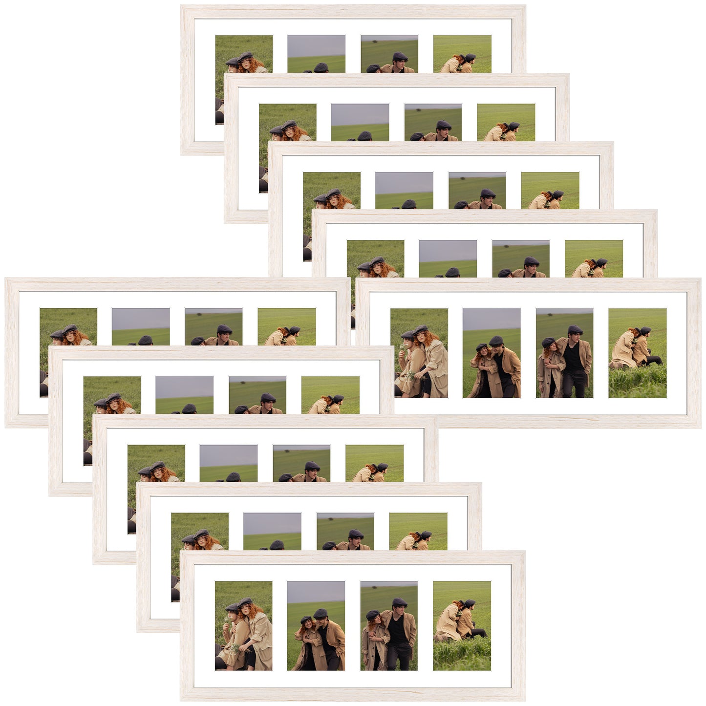 Clearance, 8x20 Collage Picture Frames for Four 4x6 Picture (10 Pack)