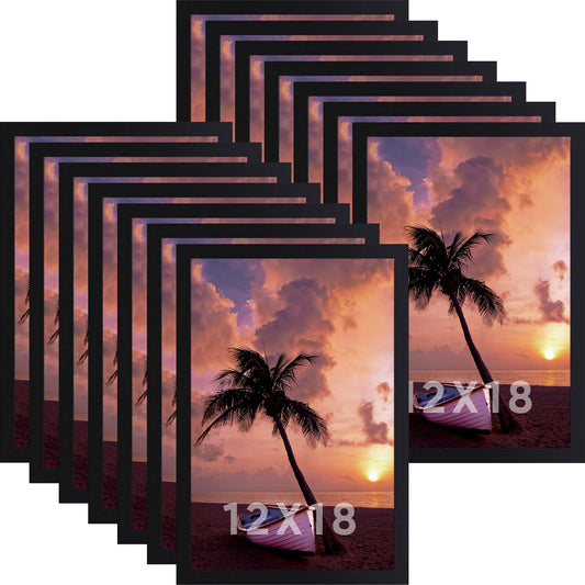 Clearance 12x18 Poster Frame, Black Gallery Wall Frame Vertical or Horizontal, with Plexiglass