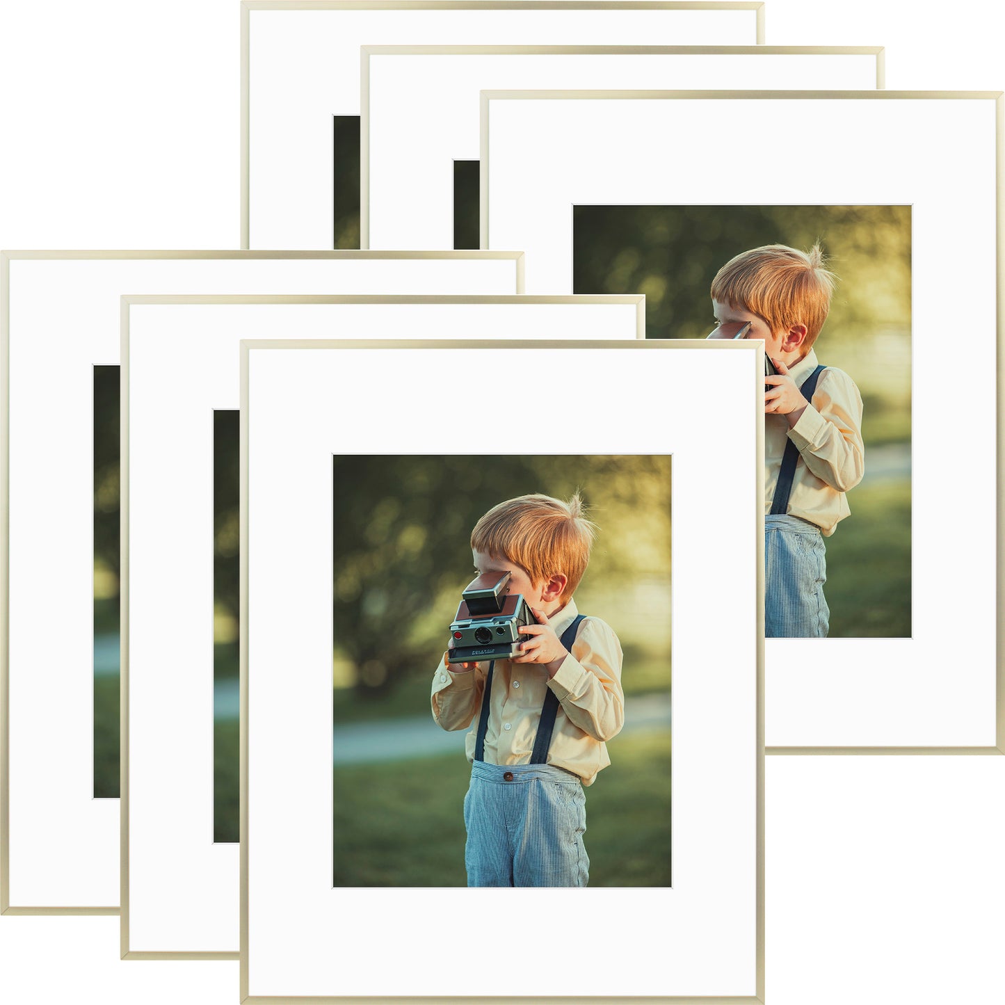Frametory, 16x20 Aluminum Frame for 11x14 Picture with White Mat and Real Glass