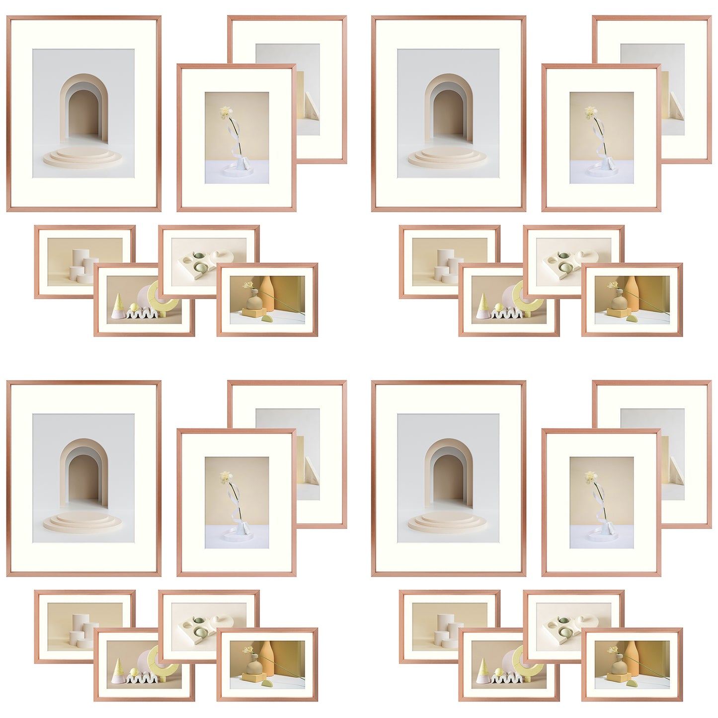 Frametory, Aluminum Picture Frames Rose Gold Gallery Wall Kit (28 Pack)