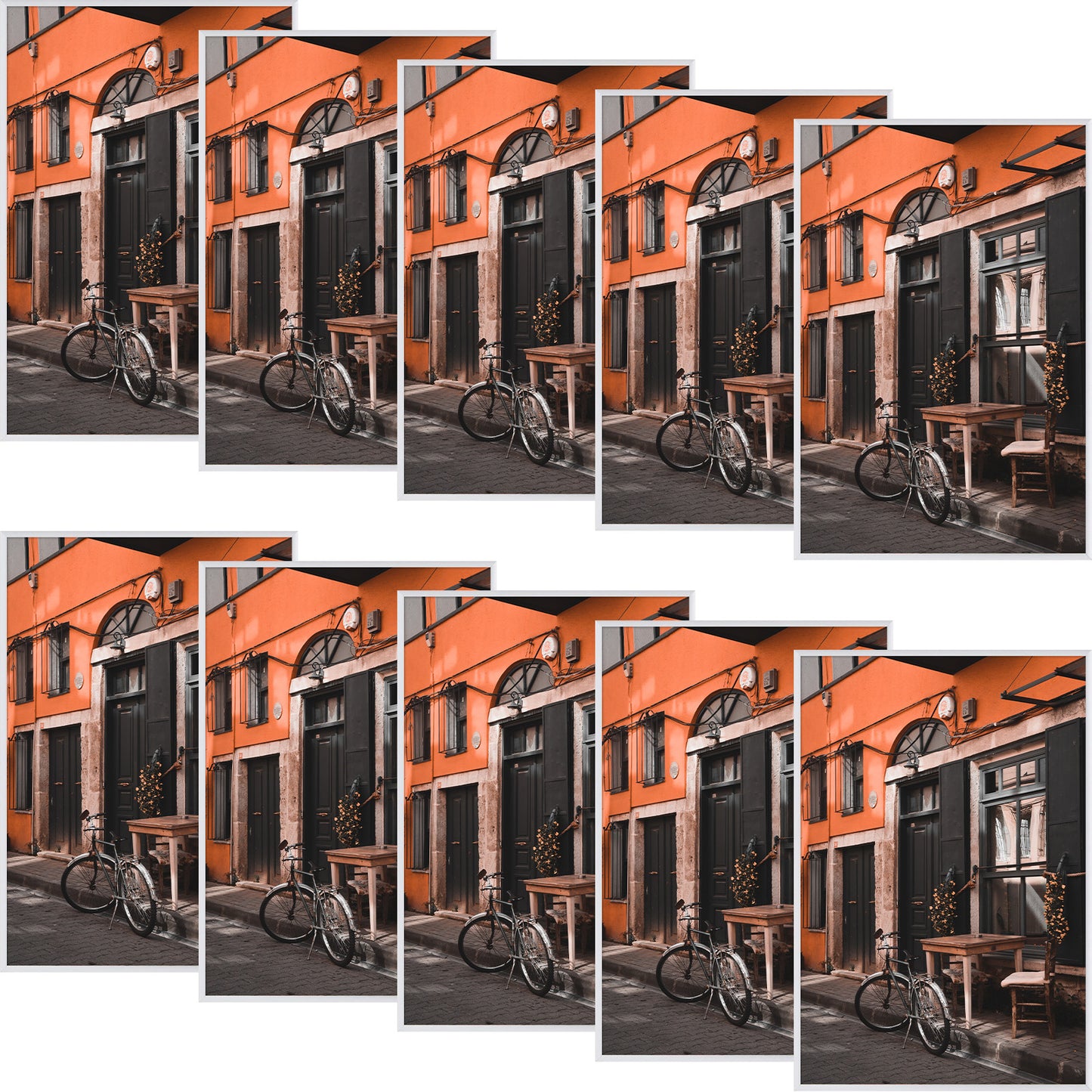 Frametory, 12x18 Silver Aluminum Picture Frame, Wall Display, Acrylic Glass Front Aluminum Great for Portraits, Family Photos, Engagements, and Weddings (10 Pack)