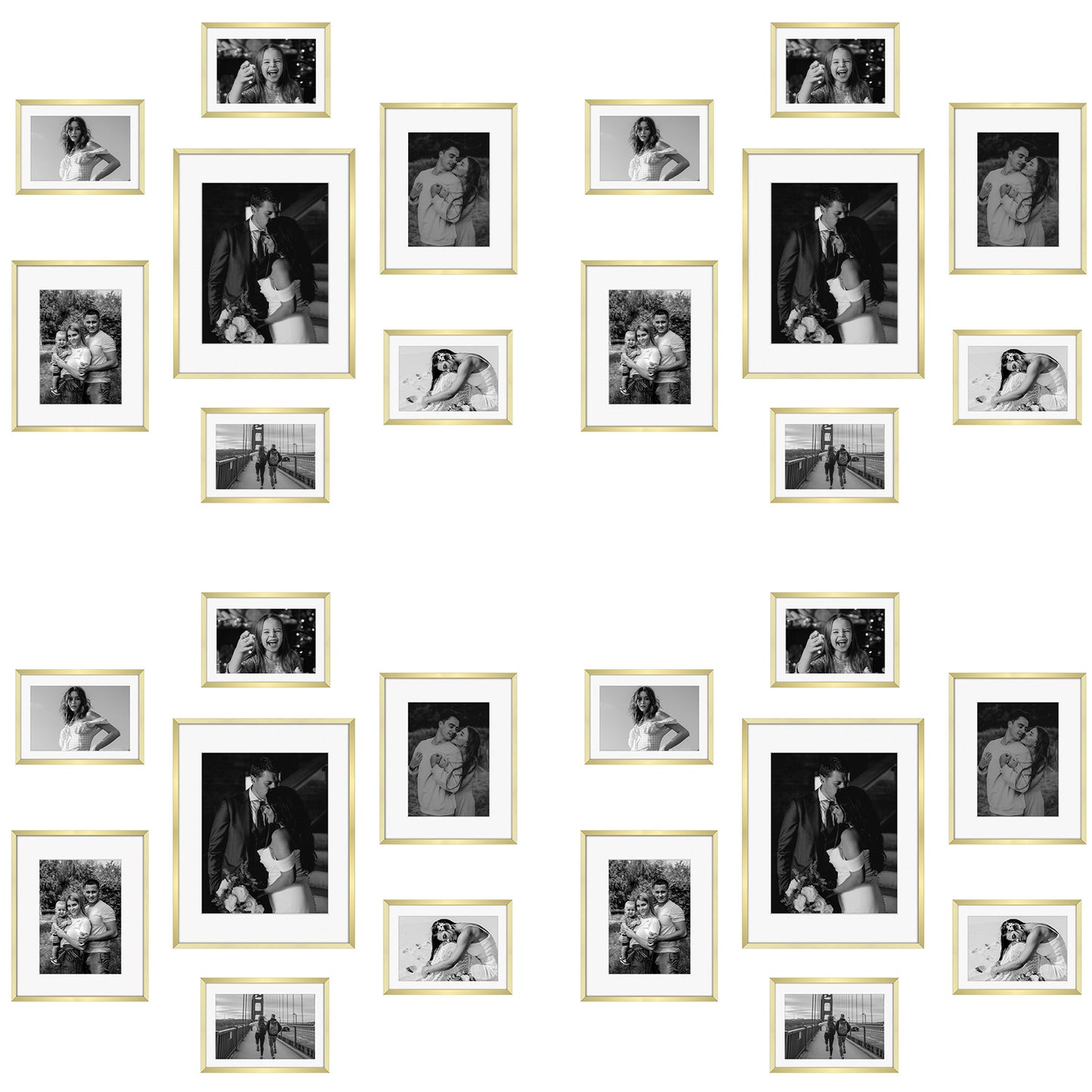 Frametory, Aluminum Wall Frame with White Color Mat Set (28 Pack)