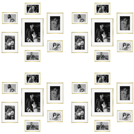 Frametory, Aluminum Wall Frame with White Color Mat Set  (28 Pack)