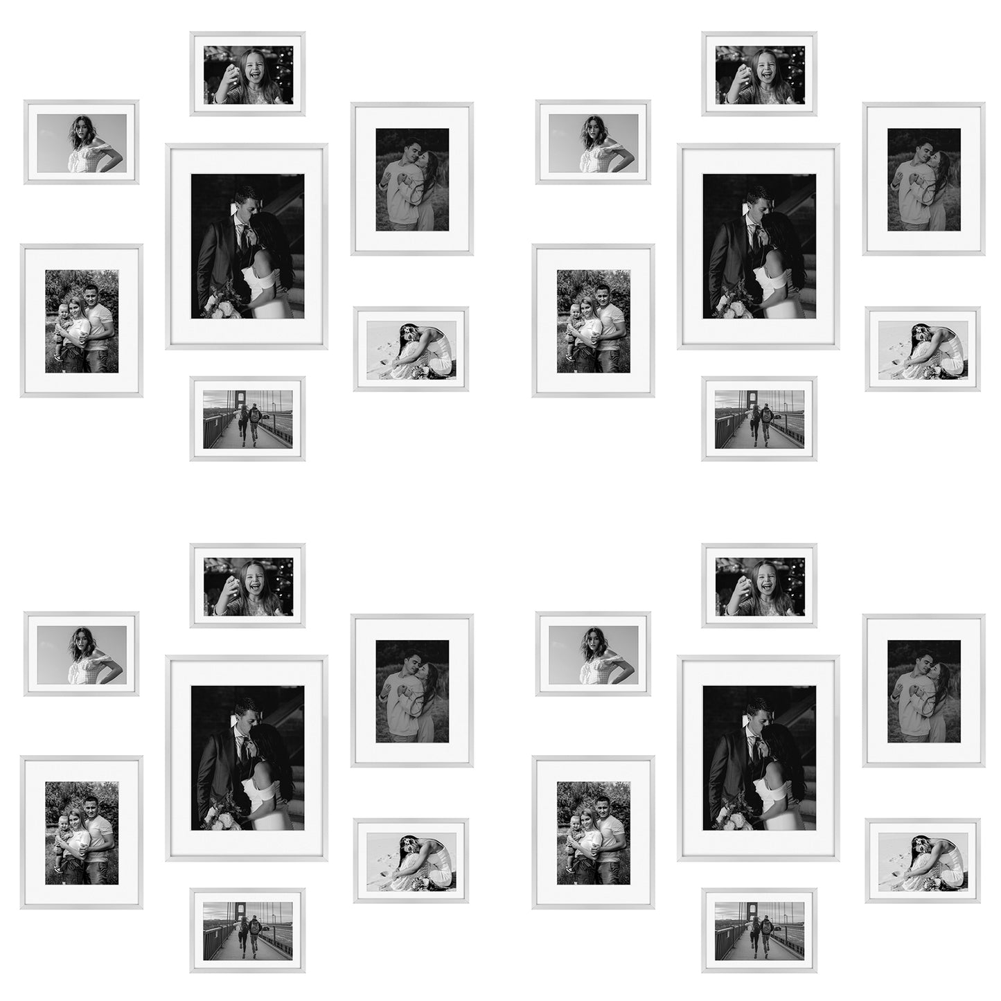 Frametory, Aluminum Wall Frame with White Color Mat Set (28 Pack)