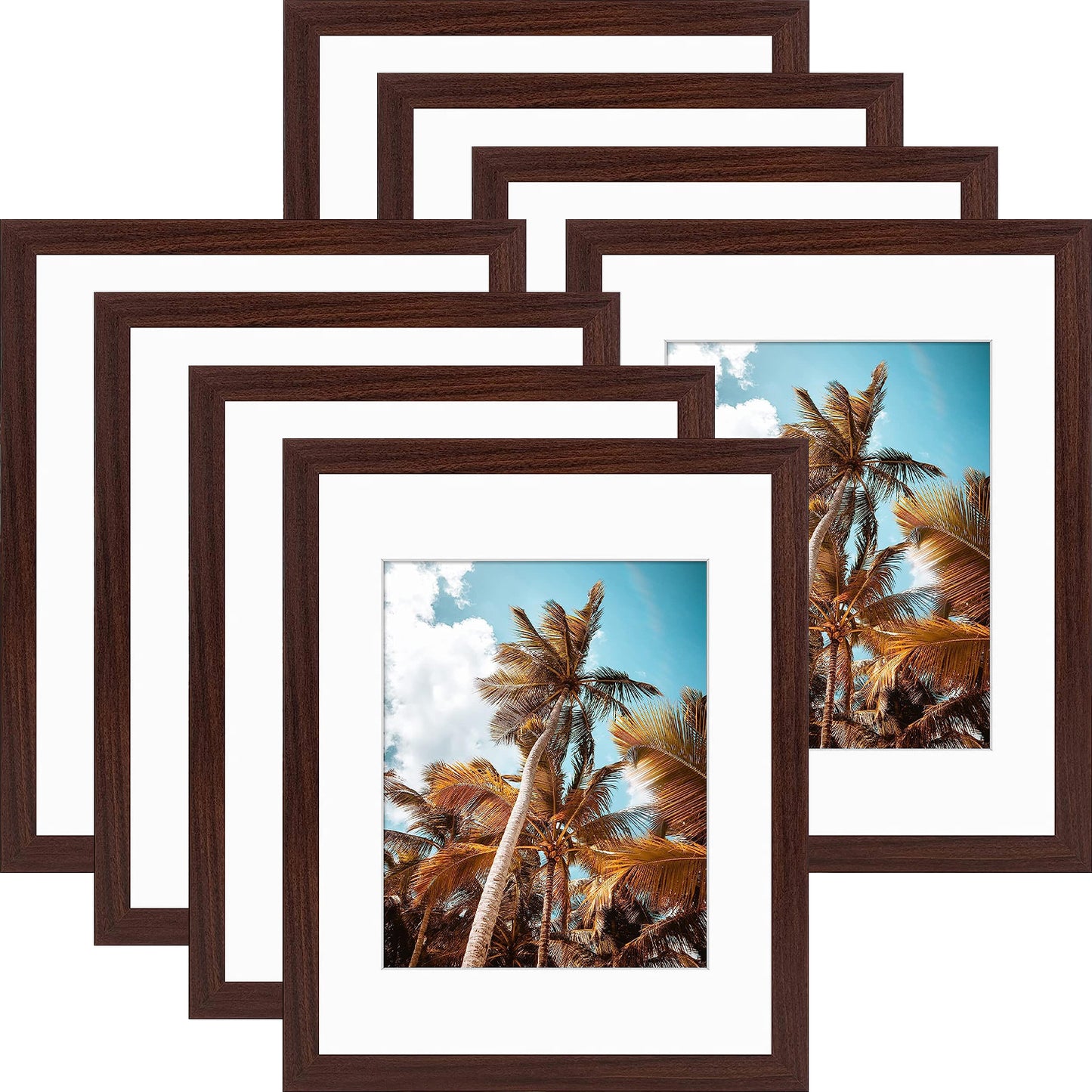 Frametory, 11x14 White MDF Picture Frame for 8x10 Photo with White Mat