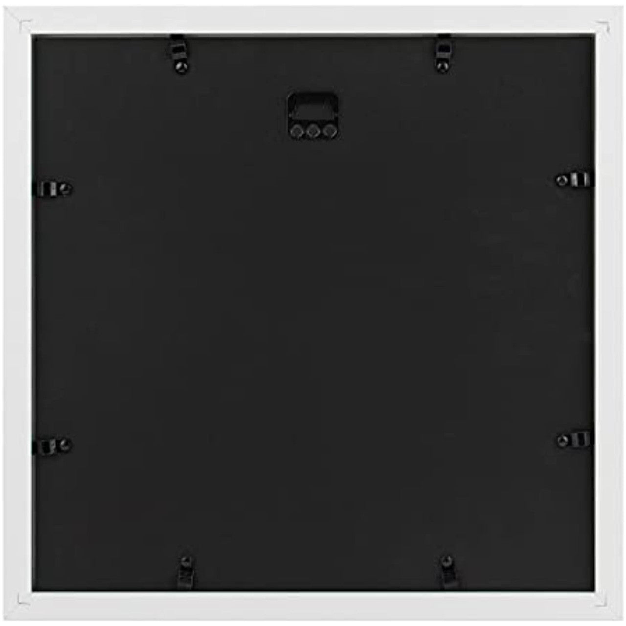 Frametory 12x12 White Picture Frame, Display Pictures 8x8 with Ivory Mat, Square Wall Frame for Print and Diamond Painting - Wide Molding-Plexiglass (9 Pack)