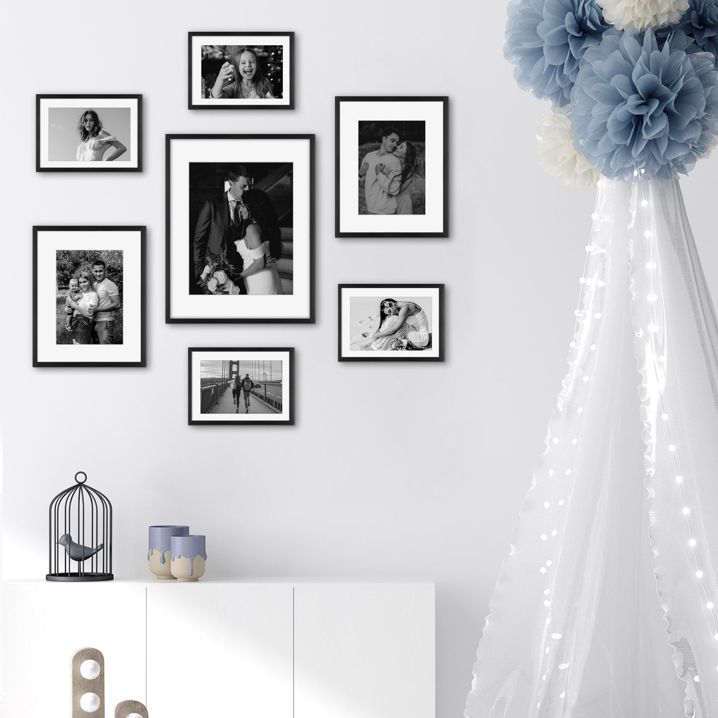 Frametory, Aluminum Wall Frame with White Color Mat Set (28 Pack)