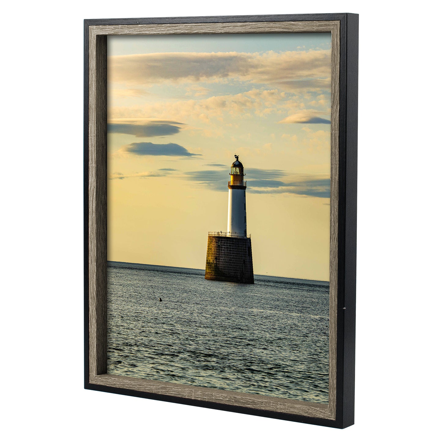 Frametory, 11x14 Black/Grey Picture Frame Deep Split Color Molding - Sawtooth Hanger for Wall Display - Vertical or Horizontal Display - Layered Look Design - Artwork, Prints (8 Pack)