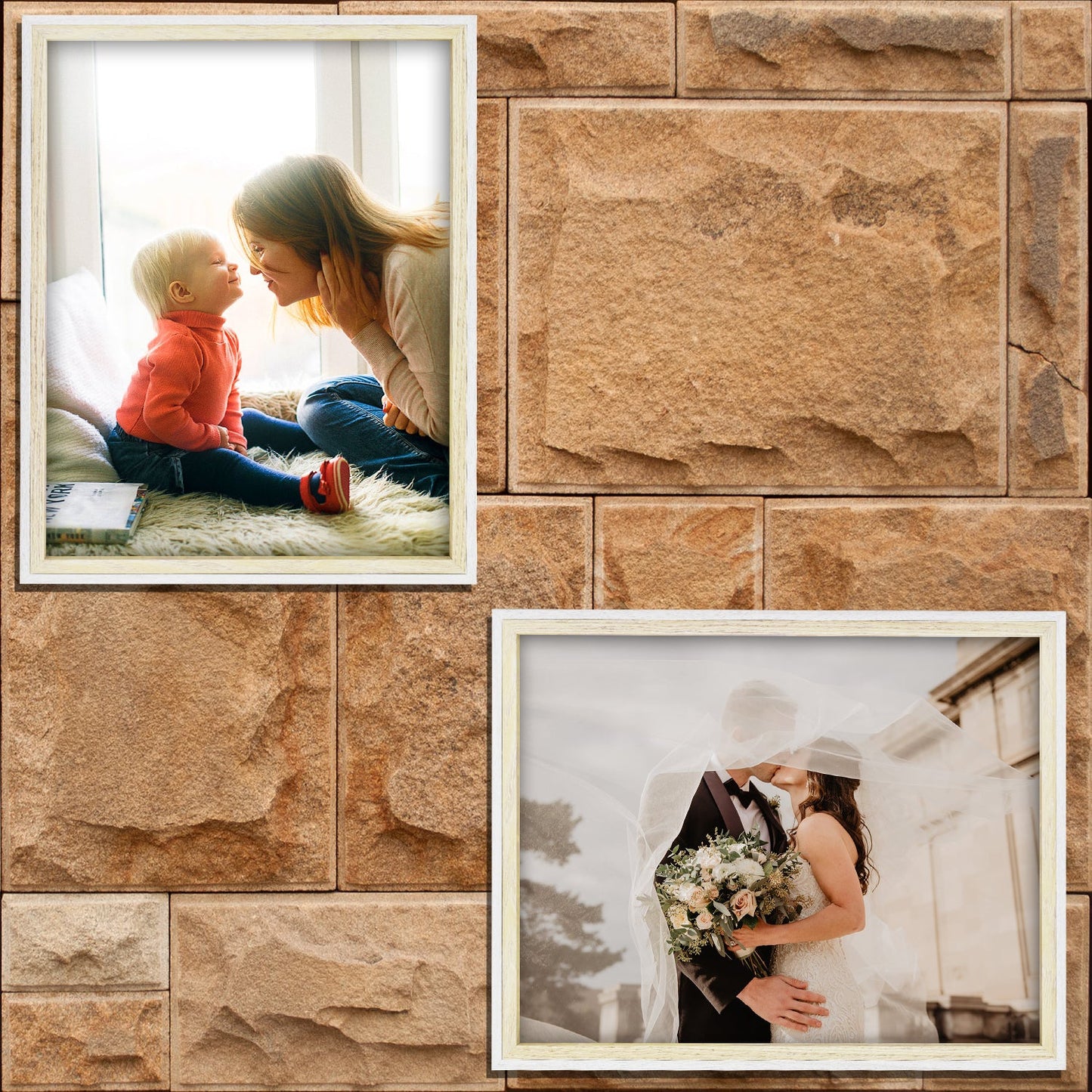 BOGO 11x14 White/Natural Picture Frame with Real Glass (12 Pack)