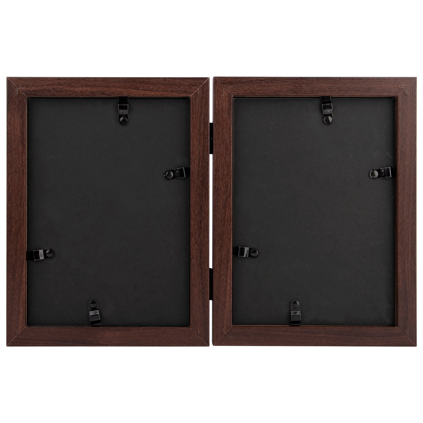 Frametory 5x7 Hinged Picture Frame Displays 2 Photos, Double Frame with Glass, Side by Side Stands Vertically on Tabletop (10 Pack)