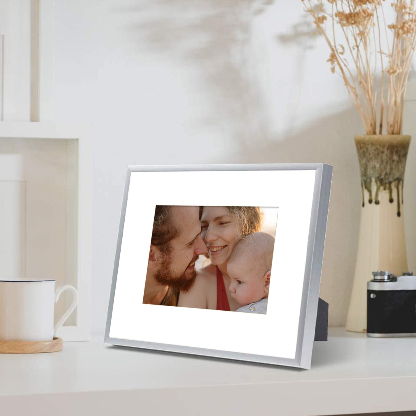 8x10 Metal Picture Frame for 5x7 Photo with White Mat and Real Glass(12 Pack)