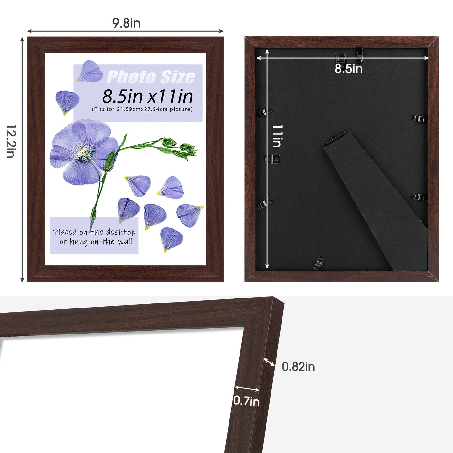 8.5x11 Diploma Frame for 8.5x11 Diploma or Photo (10 Pack)