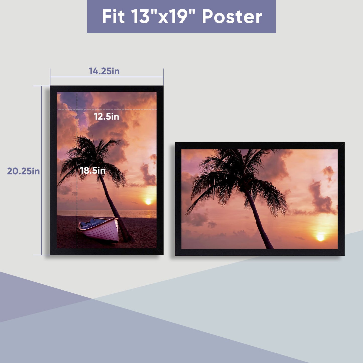Frametory, Clearance 13x19 Poster Frame Black Gallery Wall Frame with Plexiglass