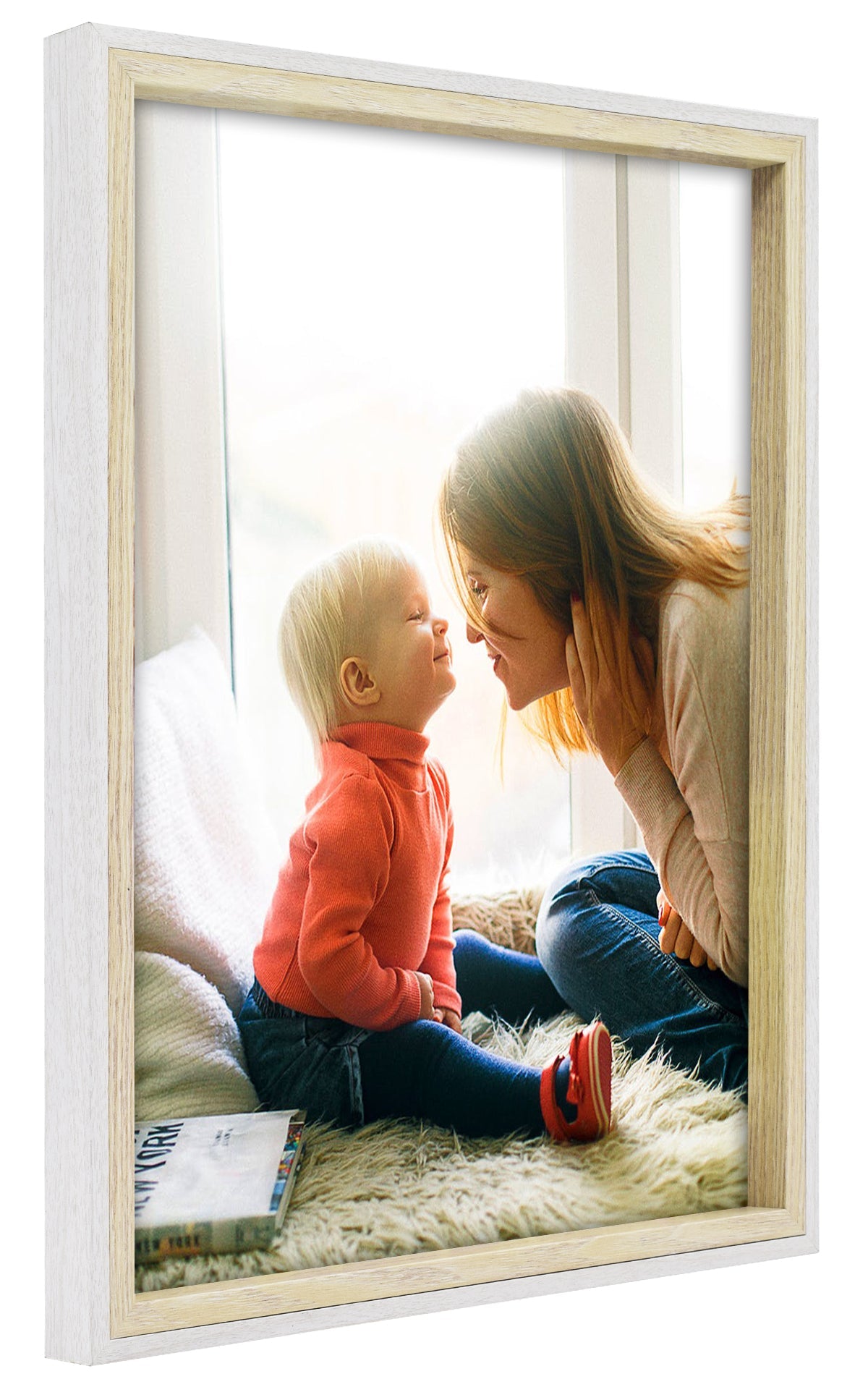 BOGO 11x14 White/Natural Picture Frame with Real Glass (12 Pack)