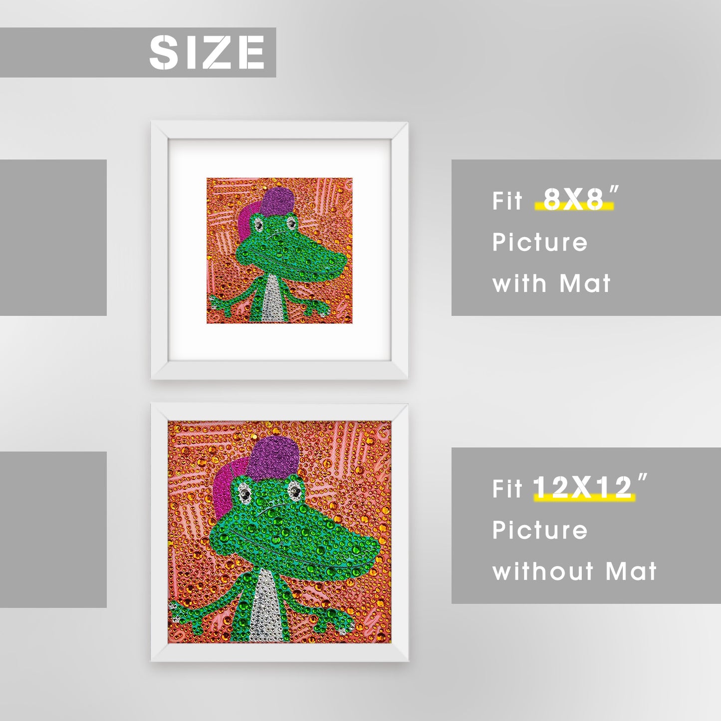 12x12 White Wood Picture Frame for 8x8 Photo with White Mat (9 Pack)