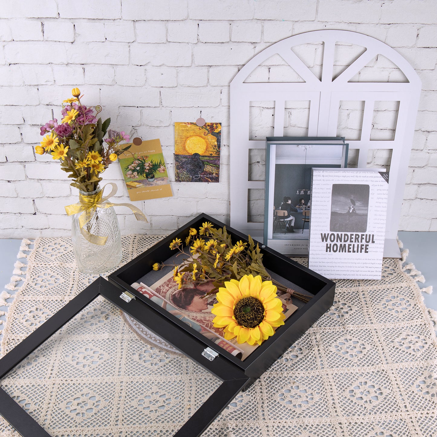 Frametory, 11x14 Shadow Box Frame - Front Opening - 2 inch Depth Display Box for Wall and Tabletop Display- Memory Box, 6 Pins Included (4 Pack)