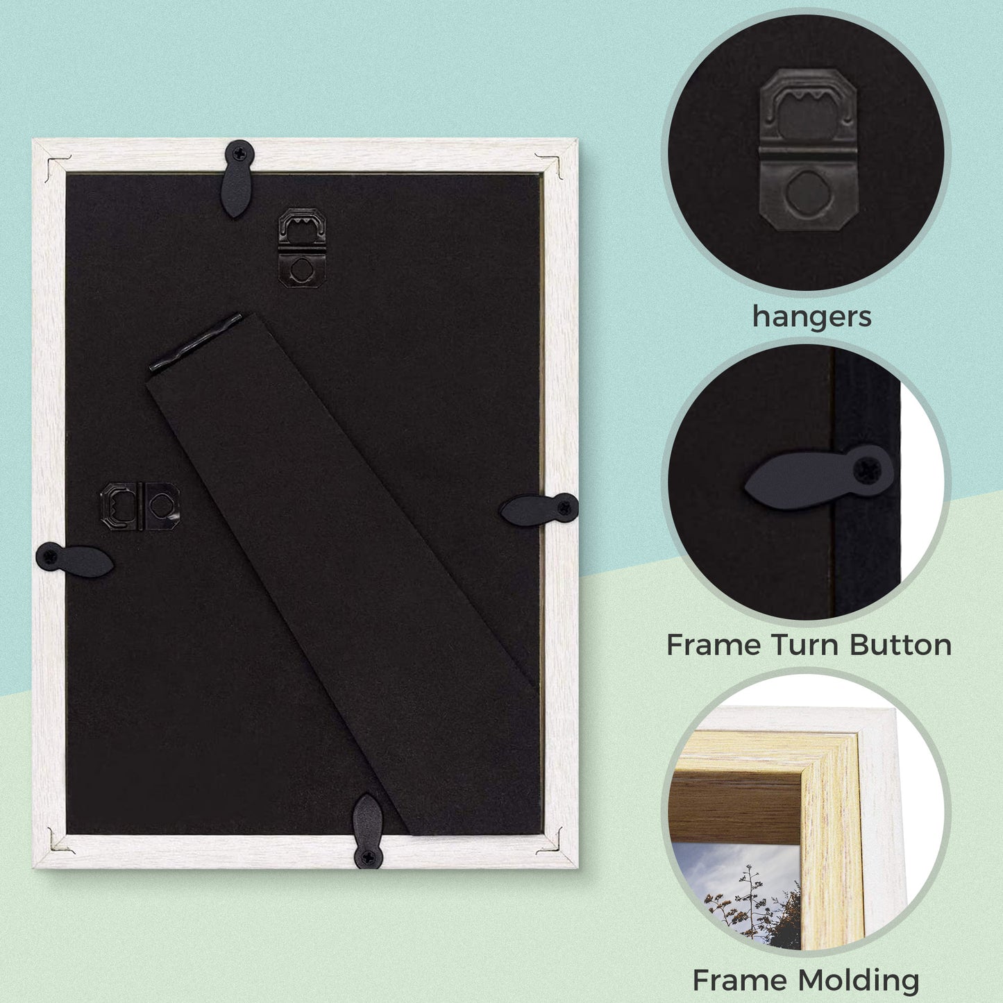 BOGO 5x7 White/Beige Picture Frame with Real Glass(12 Pack)