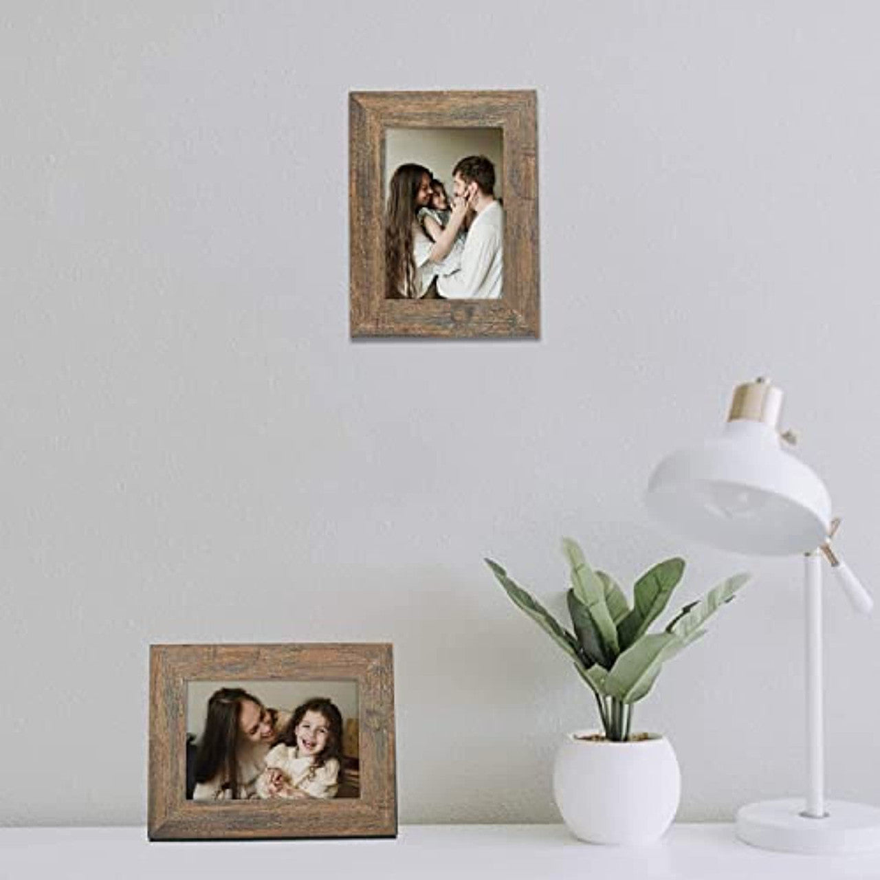 Frametory, 5x7 Photo Frame Wide Moulding Design - Wall Hanger, Back Turn Buttons, Easel Stand - Wall Display or Tabletop Display (20 Pack)