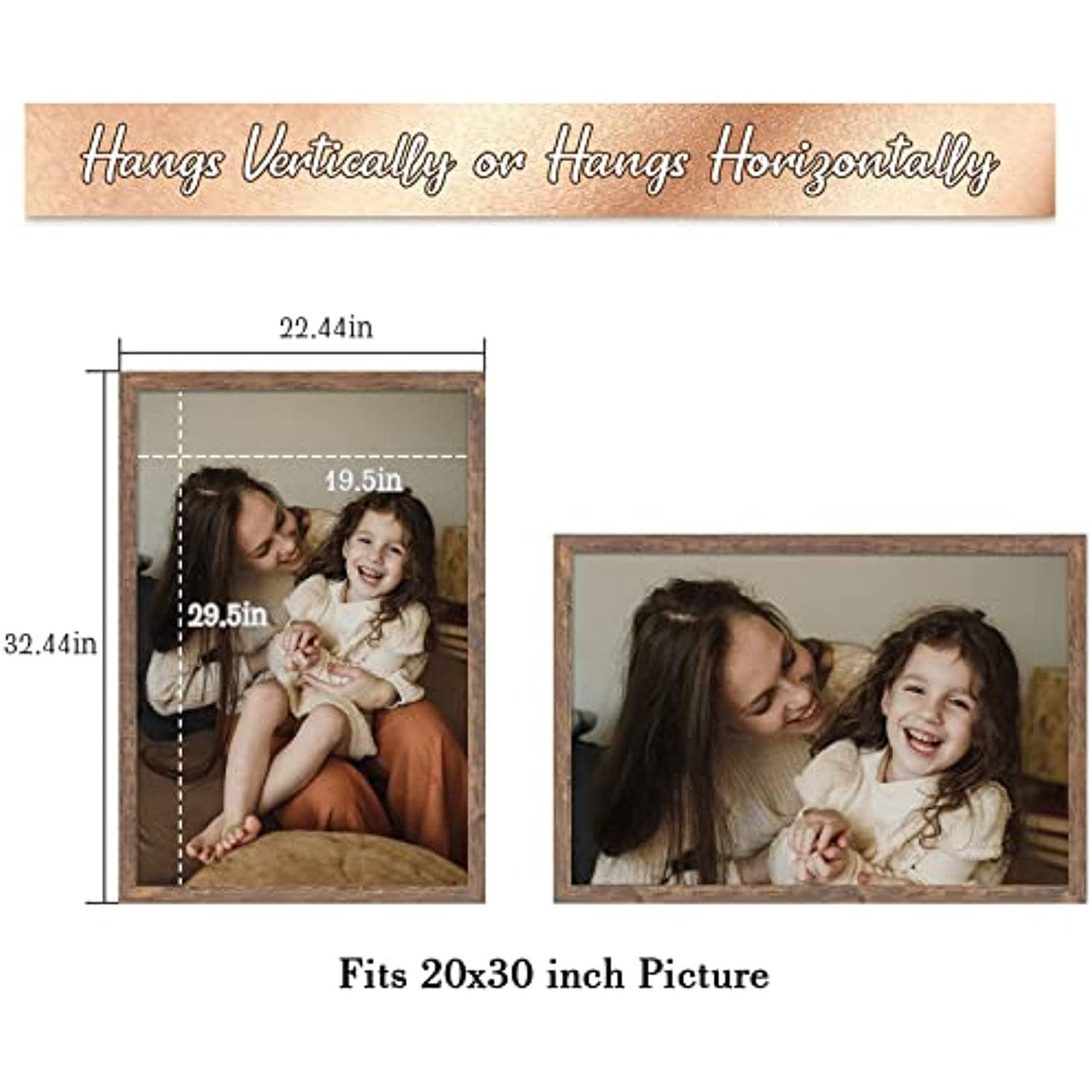 Frametory, 20x30 Poster Frame for Prints & Photos with Acrylics Glass Brown (6 Pack)