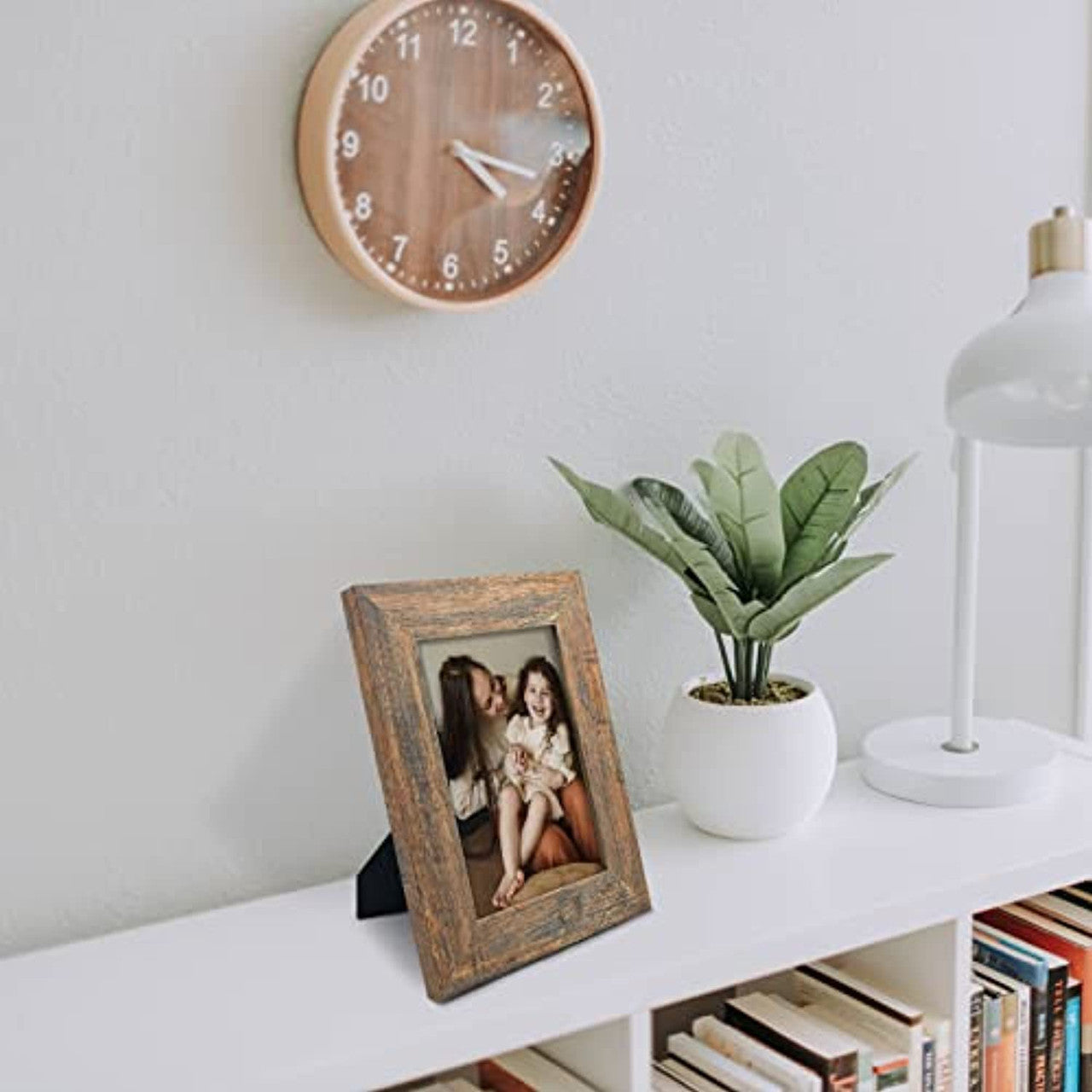 Frametory, 5x7 Photo Frame Wide Moulding Design - Wall Hanger, Back Turn Buttons, Easel Stand - Wall Display or Tabletop Display (20 Pack)