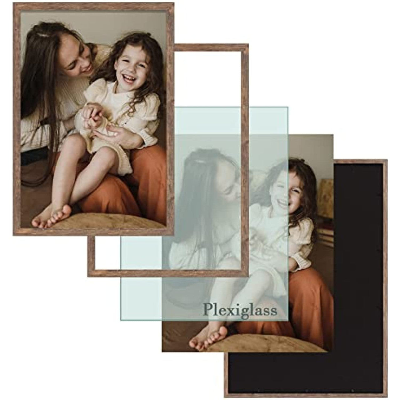 Frametory, 20x30 Poster Frame for Prints & Photos with Acrylics Glass Brown (6 Pack)