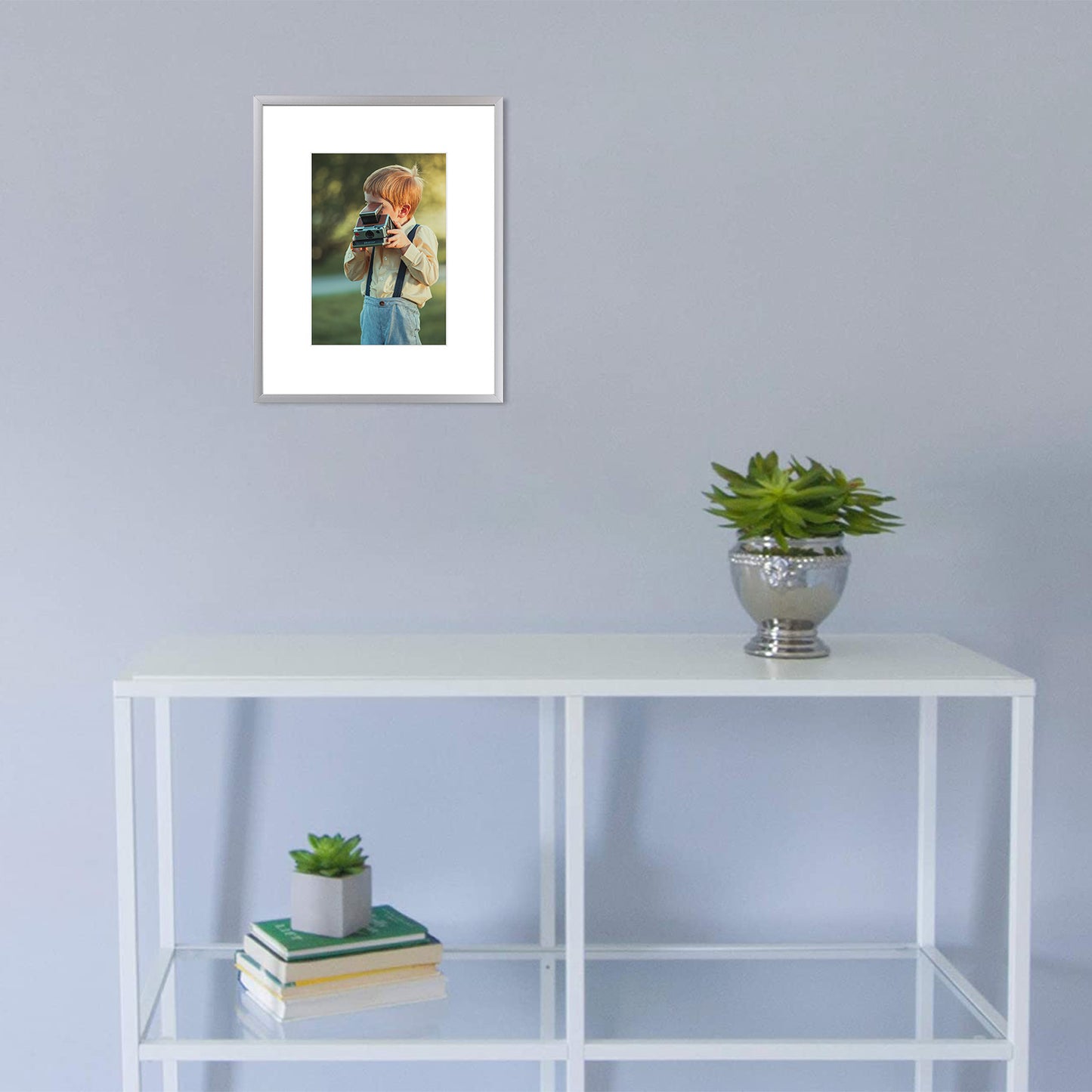 8x10 Metal Picture Frame for 5x7 Photo with White Mat and Real Glass(12 Pack)