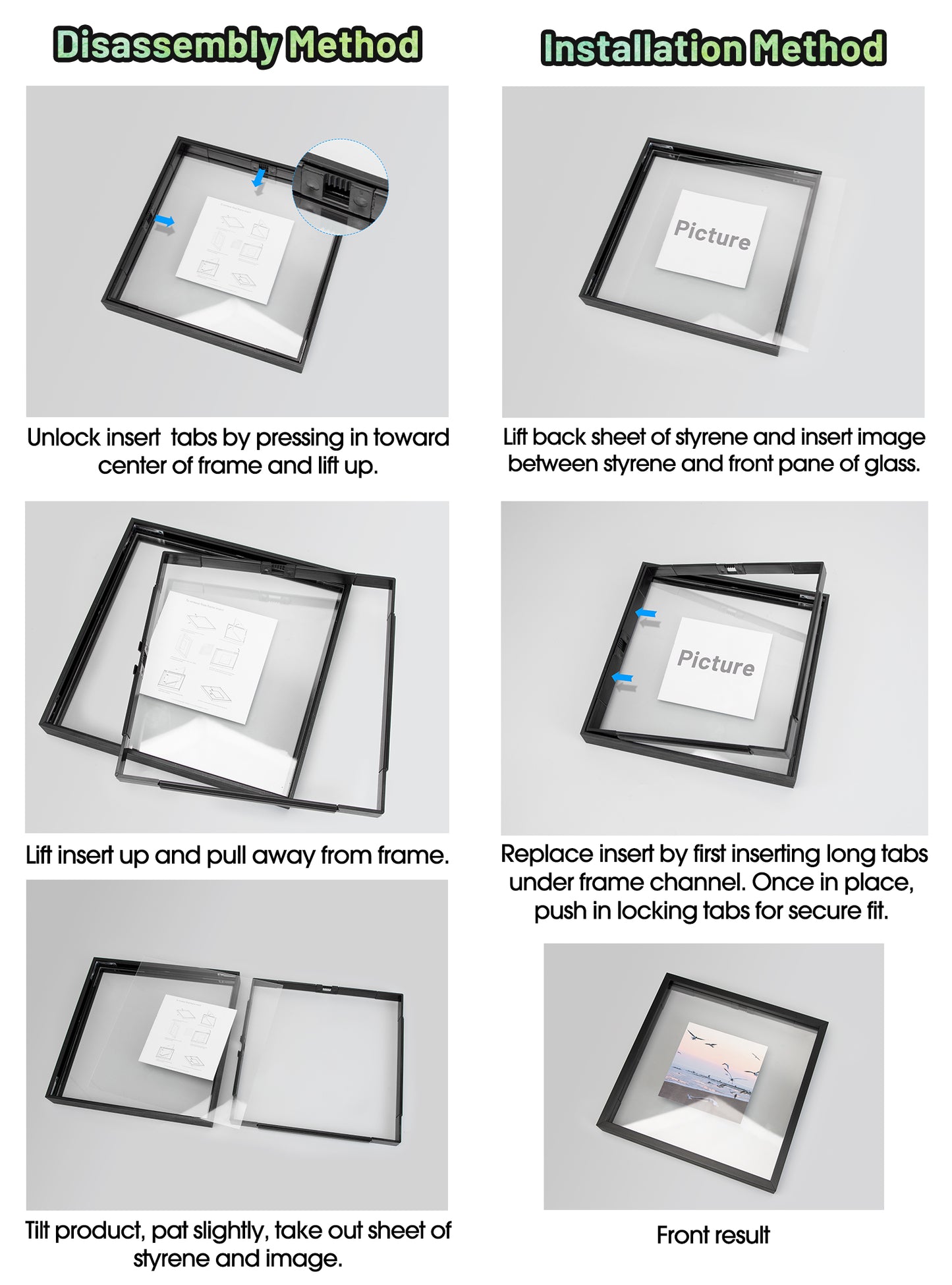 Clearance 12x18 Aluminum Floating Frame Rose Gold (6 Pack)