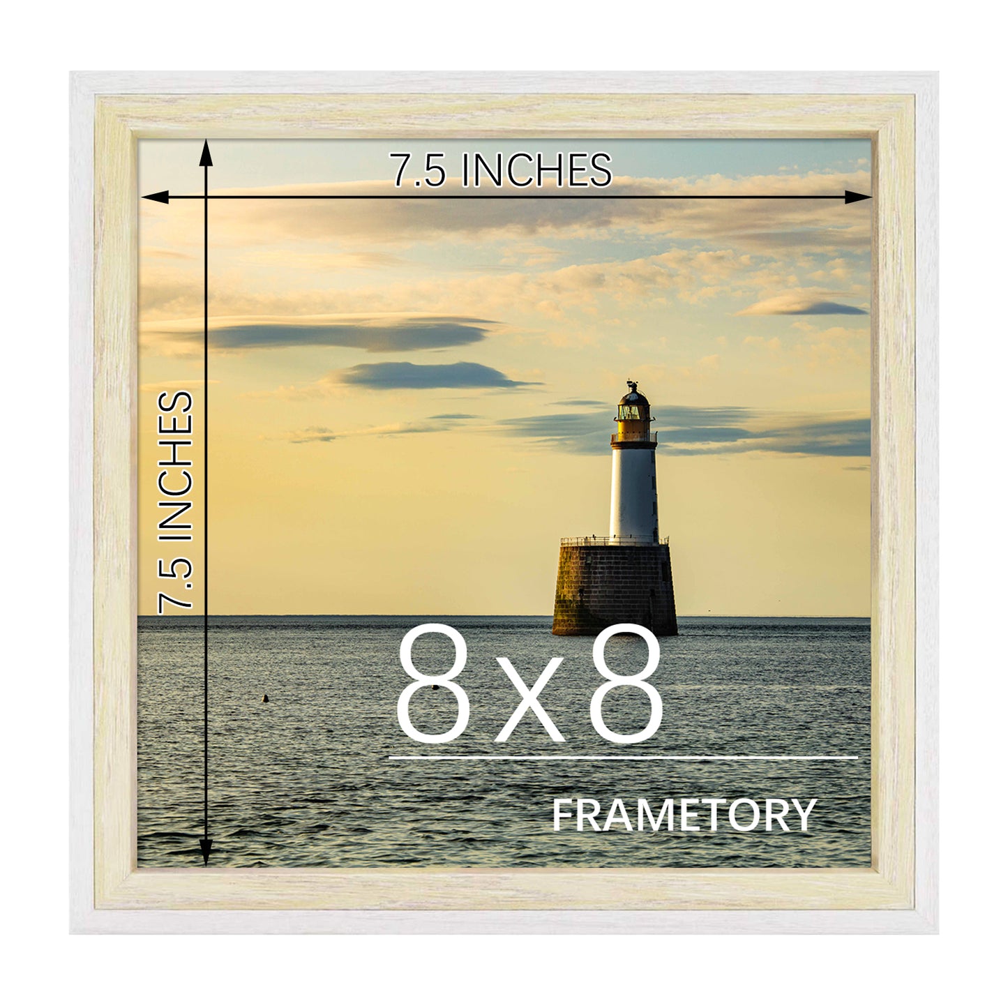 Frametory, Clearance 8x8 Picture Frame Deep Split Molding Easel Stand for Table/Desk Display Layered Look Design Landscapes, Portraits, Artworks (12 Pack)