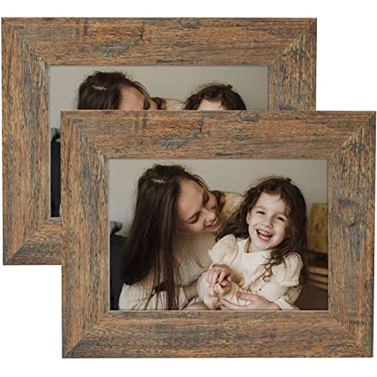 Frametory, 5x7 Photo Frame Wide Moulding Design - Wall Hanger, Back Turn Buttons, Easel Stand - Wall Display or Tabletop Display (20 Pack)