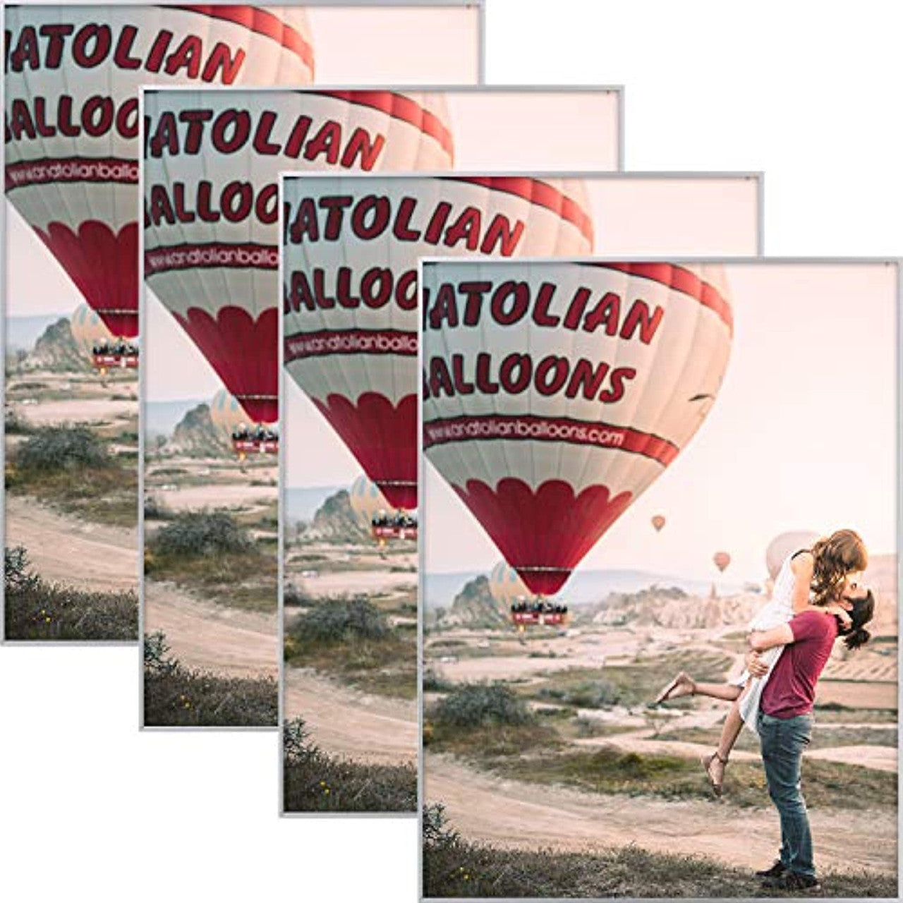 18x24 Aluminum Picture Frame For Prints & Pictures With Real Glass (4 Pack)