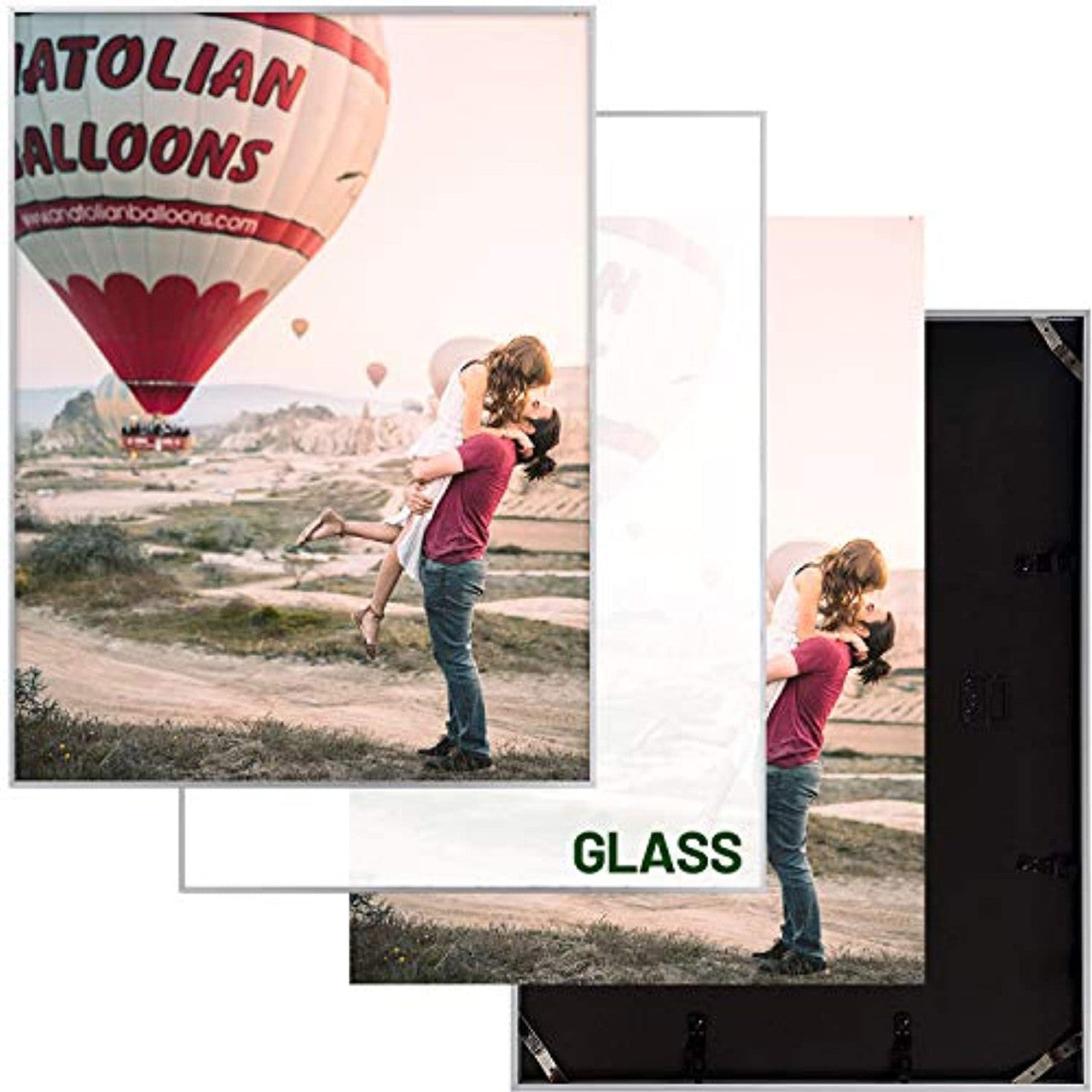 18x24 Aluminum Picture Frame For Prints & Pictures With Real Glass (4 Pack)