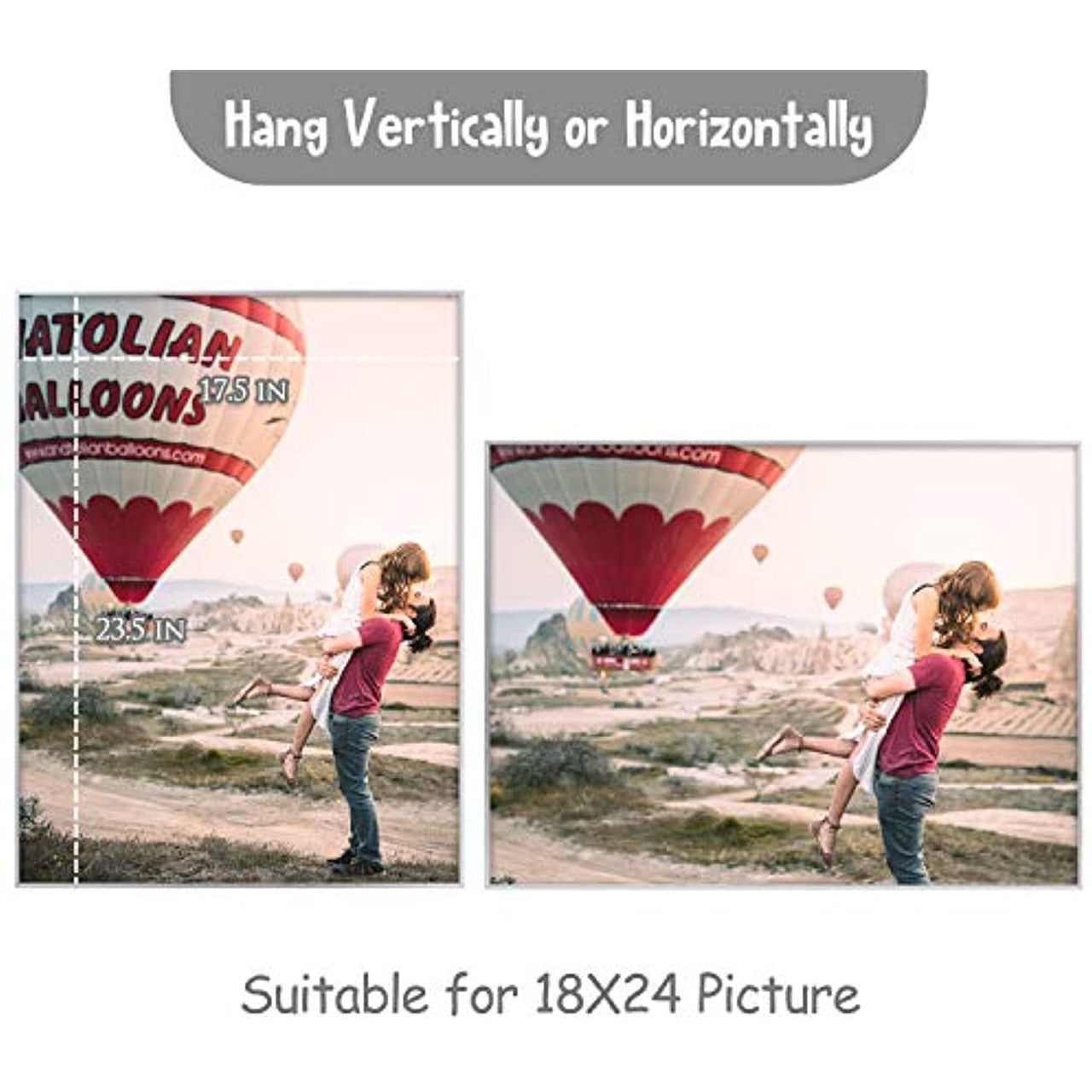 18x24 Aluminum Picture Frame For Prints & Pictures With Real Glass (4 Pack)