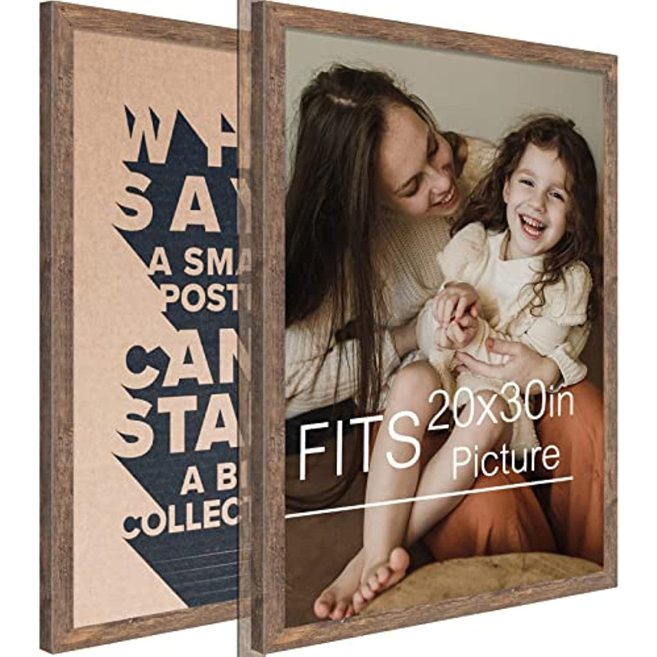 Frametory, 20x30 Poster Frame for Prints & Photos with Acrylics Glass Brown (6 Pack)