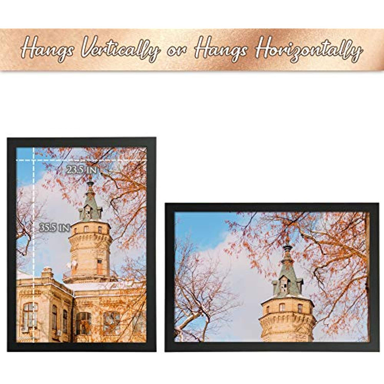 Frametory, 24x36 Poster Frame for Prints & Photos with Acrylics Glass Black (4 Pack)