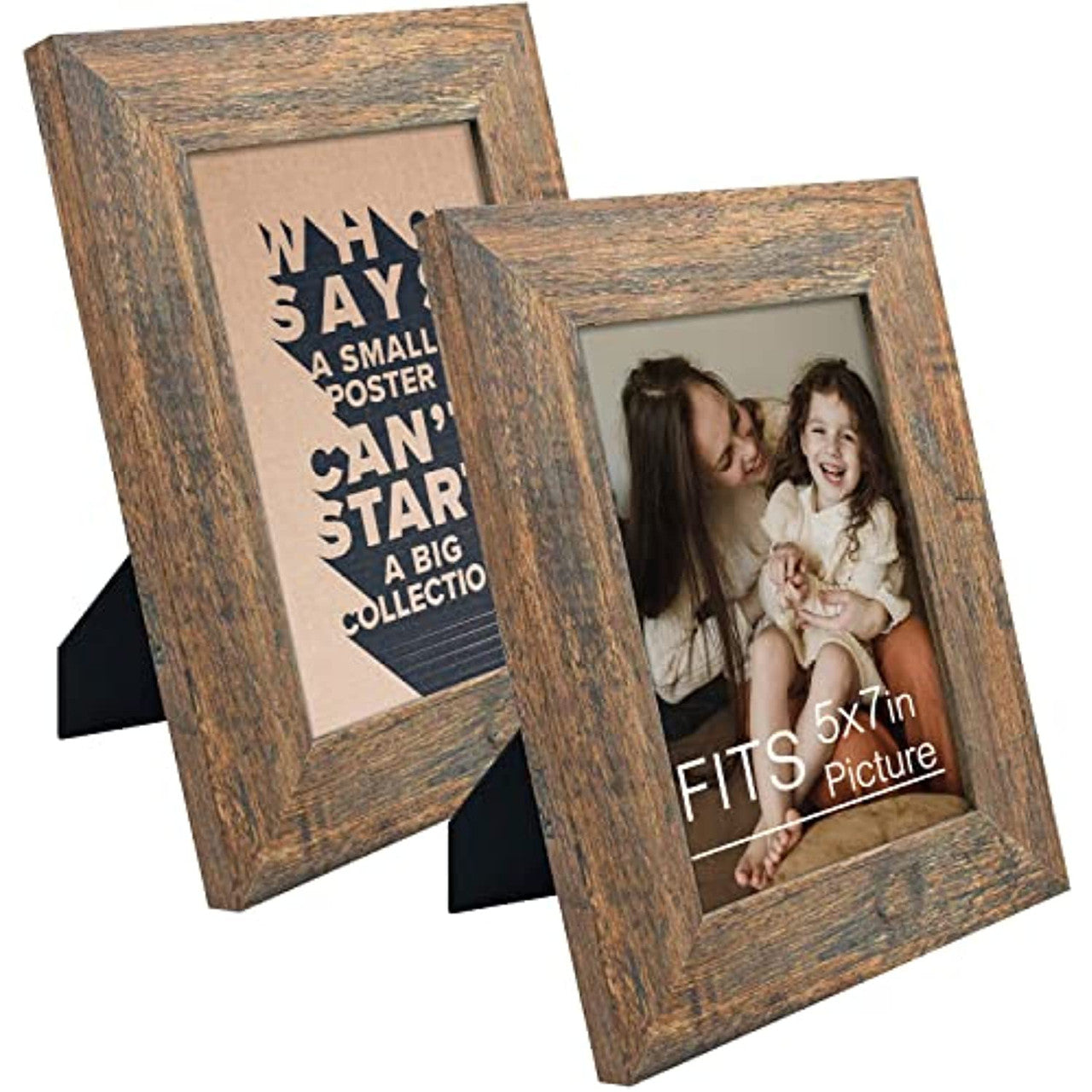 Frametory, 5x7 Photo Frame Wide Moulding Design - Wall Hanger, Back Turn Buttons, Easel Stand - Wall Display or Tabletop Display (20 Pack)