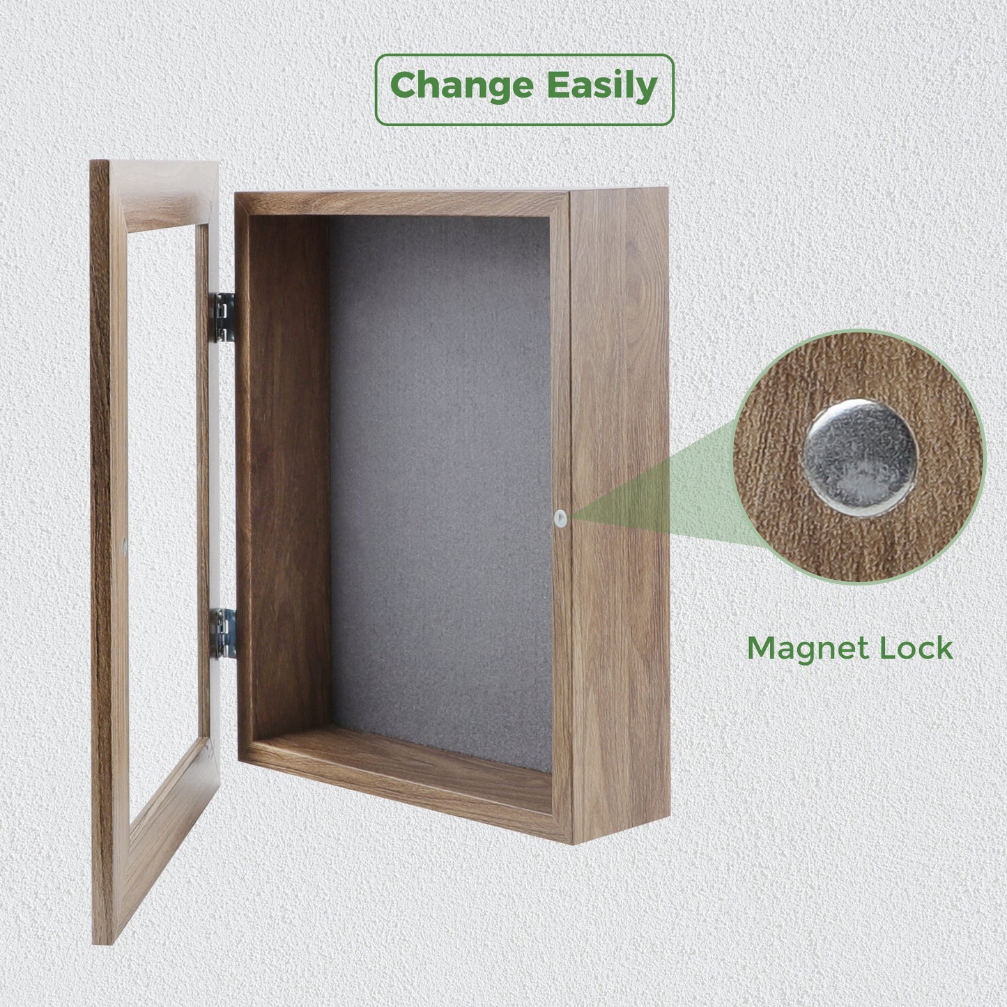 Frametory, 8x10.5 Shadow Box Frame - Front Opening - 2 inch Depth Display Box for Wall and Tabletop Display- Memory Box, 6 Pins Included (4 Pack)