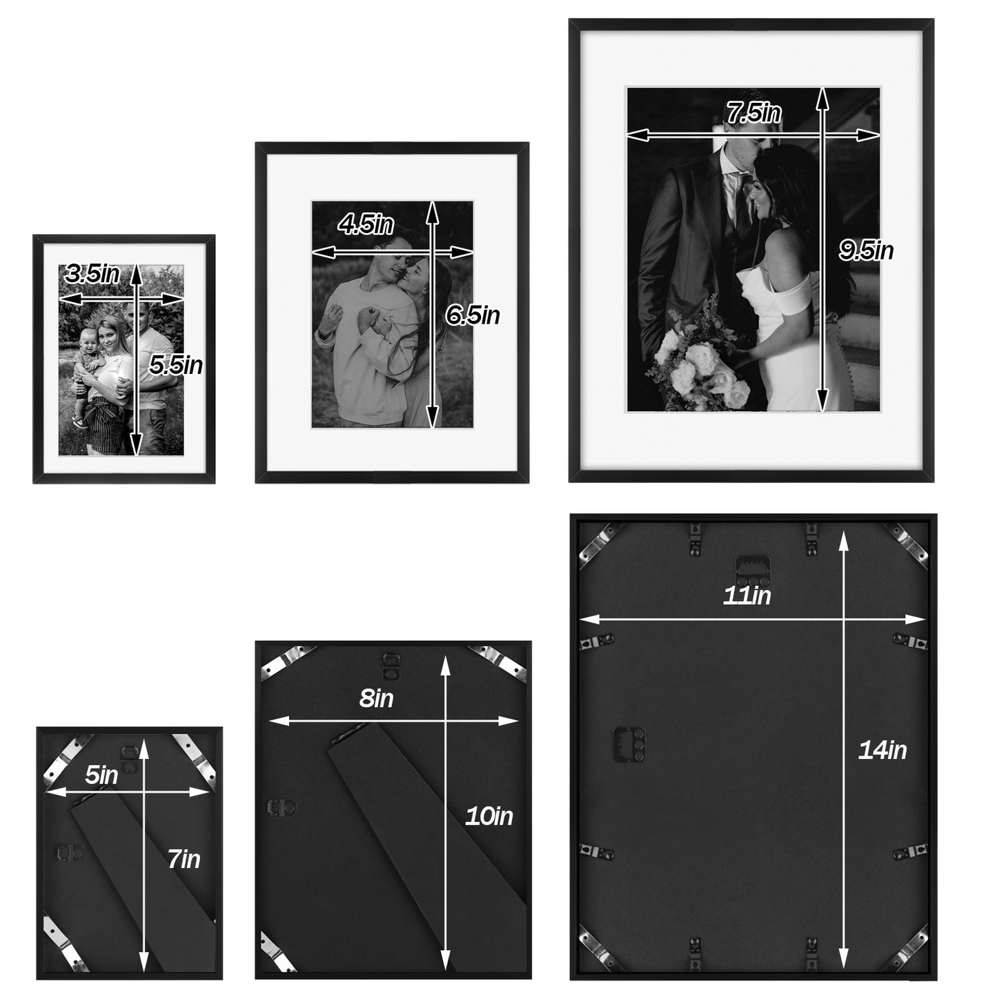 Frametory, Aluminum Wall Frame with White Color Mat Set (28 Pack)