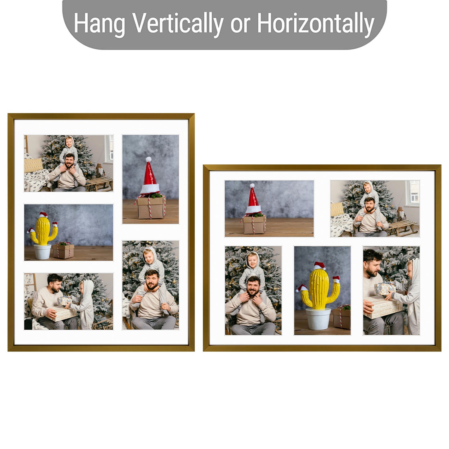 Clearance 11x14 Aluminum Collage Photo Frame for Five 4x6 Photos Rose Gold (6 Pack)