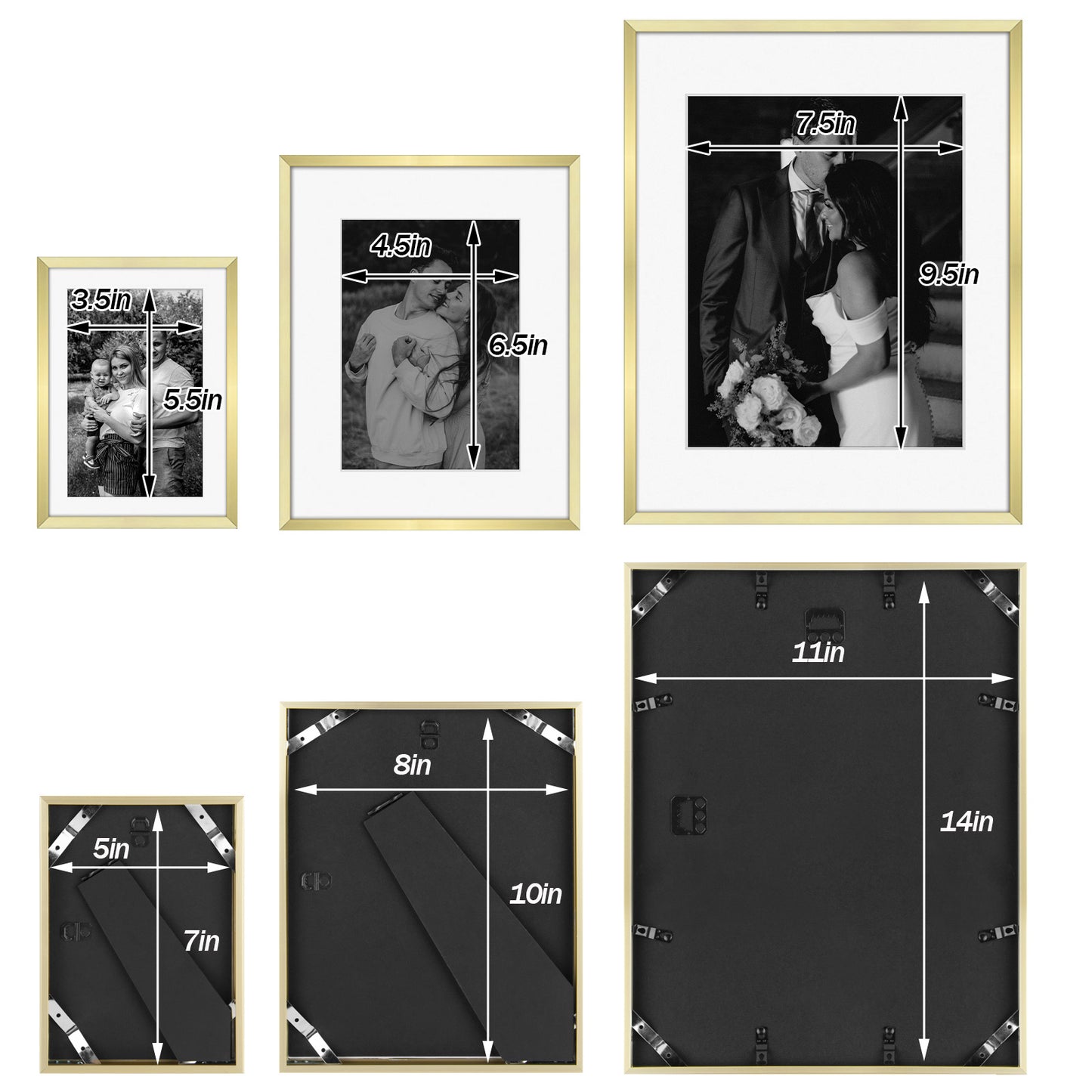 Frametory, Aluminum Wall Frame with White Color Mat Set (28 Pack)