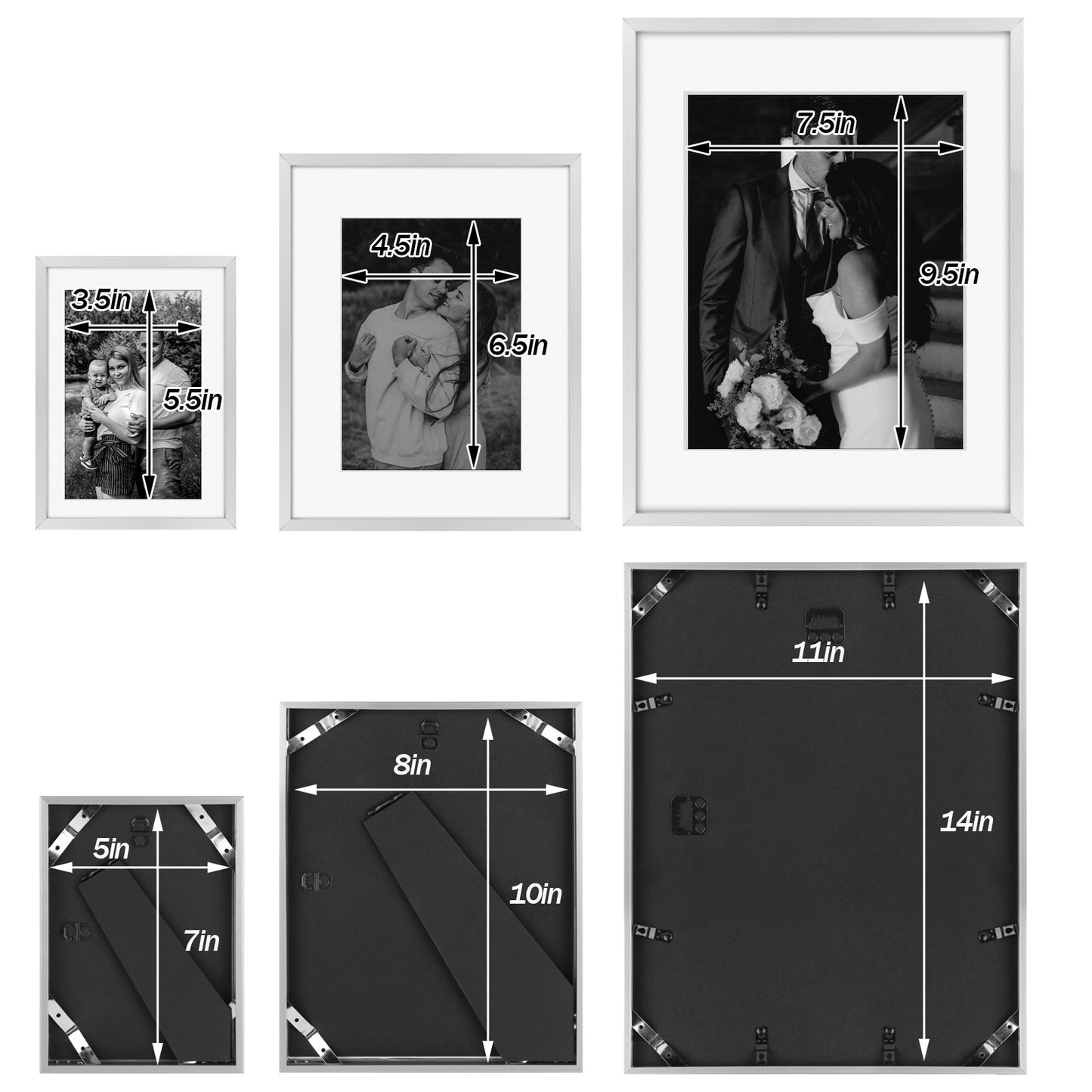 Frametory, Aluminum Wall Frame with White Color Mat Set (28 Pack)
