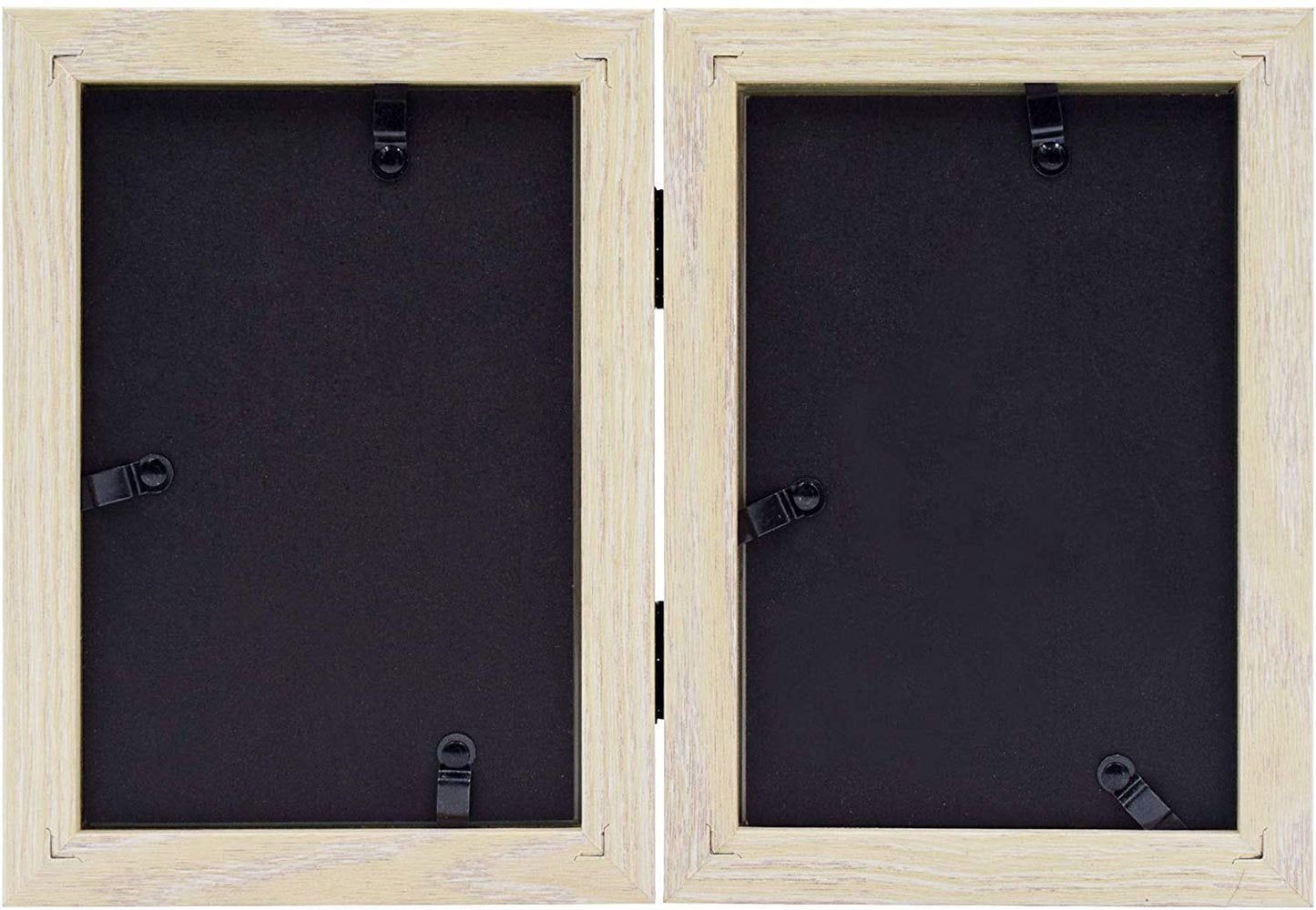 Frametory 4x6 Double Picture Frames Displays Two Pictures, Side by Side Desk Frame Folding Frame Collage Stands Vertically, Real Glass Front (10 Pack)
