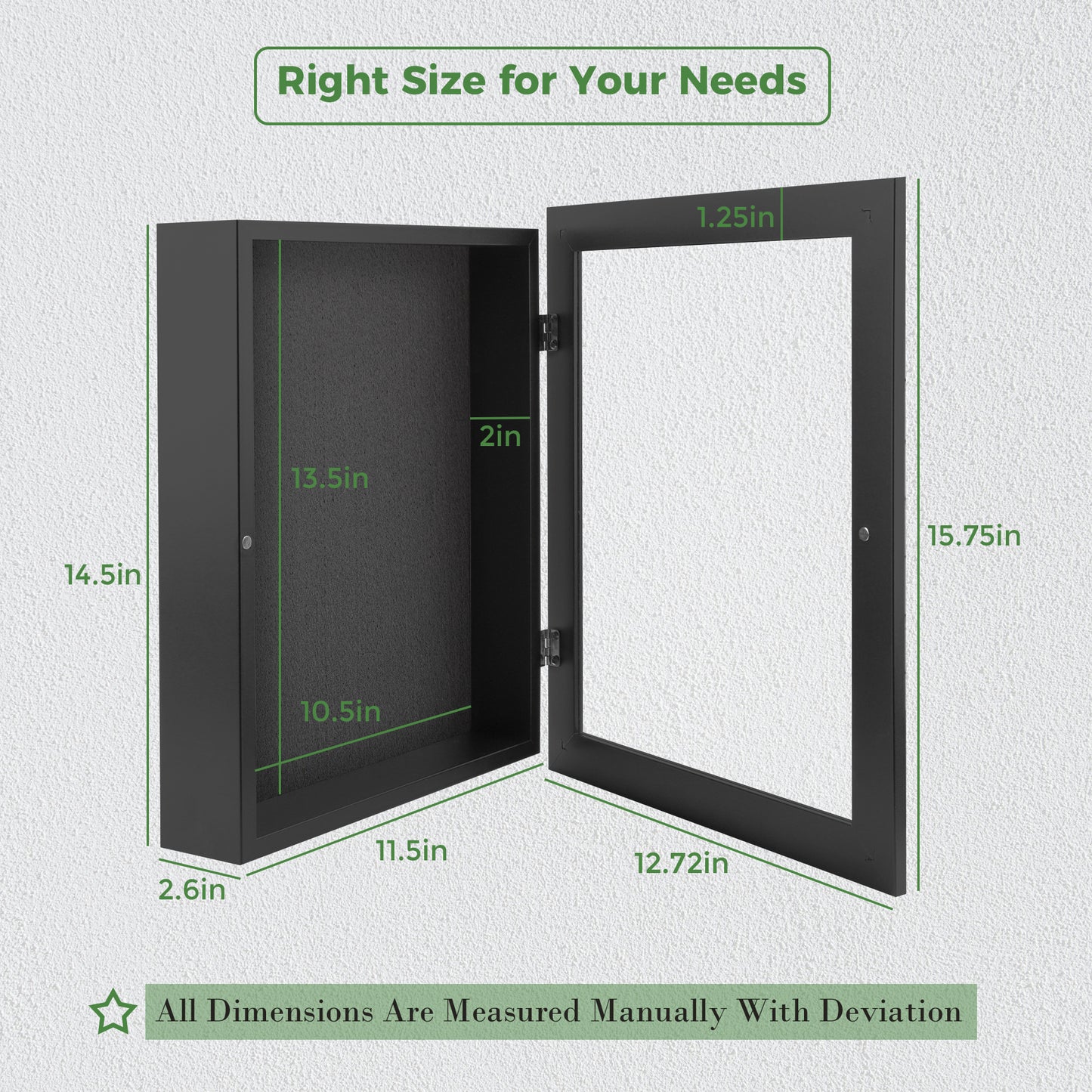 Frametory, 11x14 Shadow Box Frame - Front Opening - 2 inch Depth Display Box for Wall and Tabletop Display- Memory Box, 6 Pins Included (4 Pack)