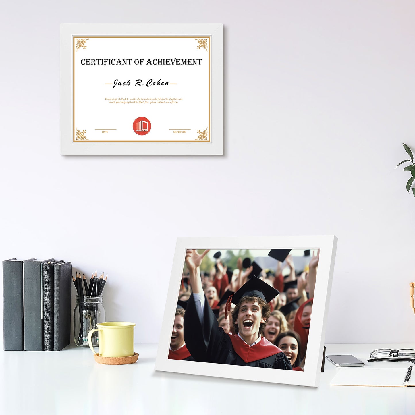 Clearance 8.5x11 White Diploma Frame for 8.5x11 Diploma or Photo