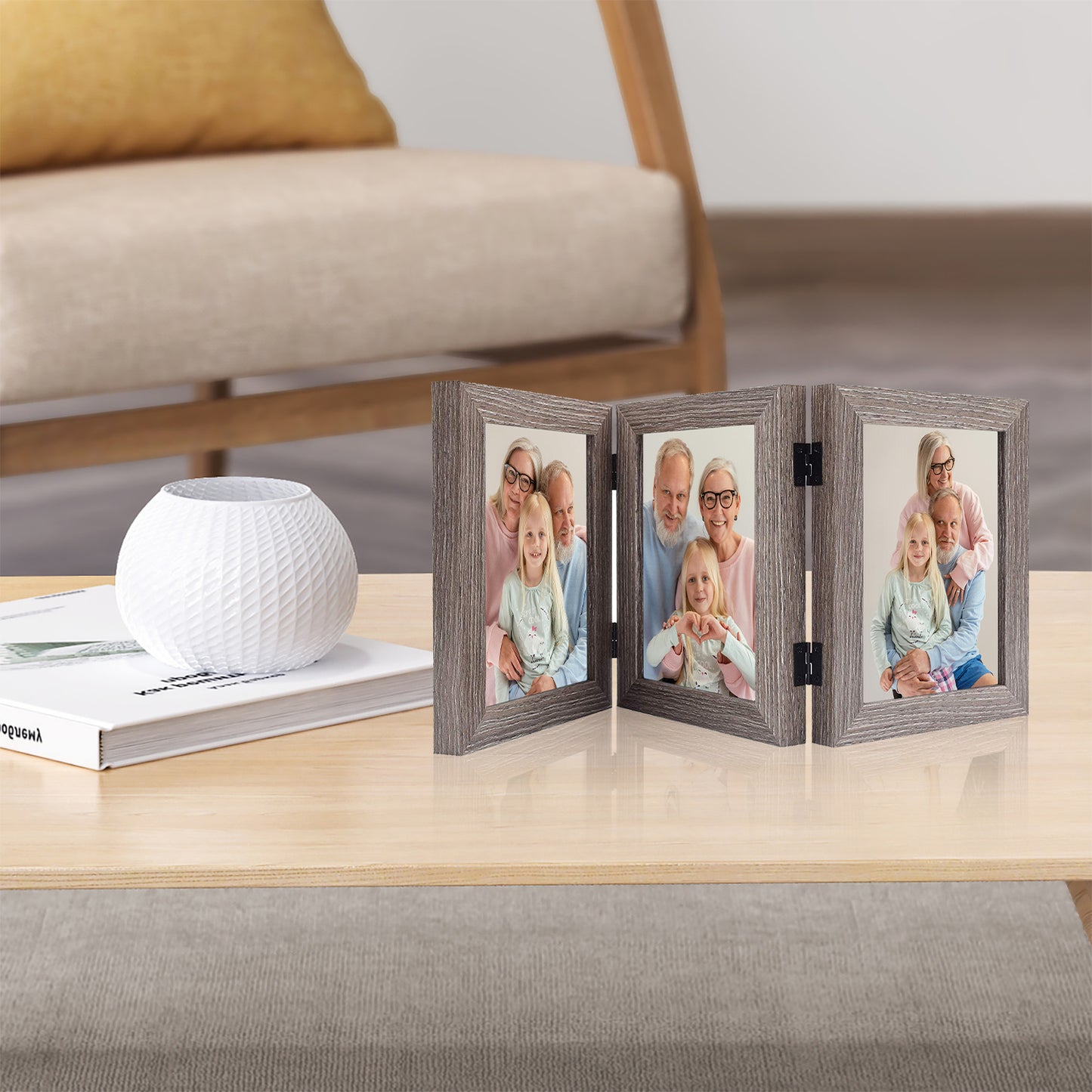 Clearance Three Picture Frame Displays Three 5x7 Photos (8 Pack)