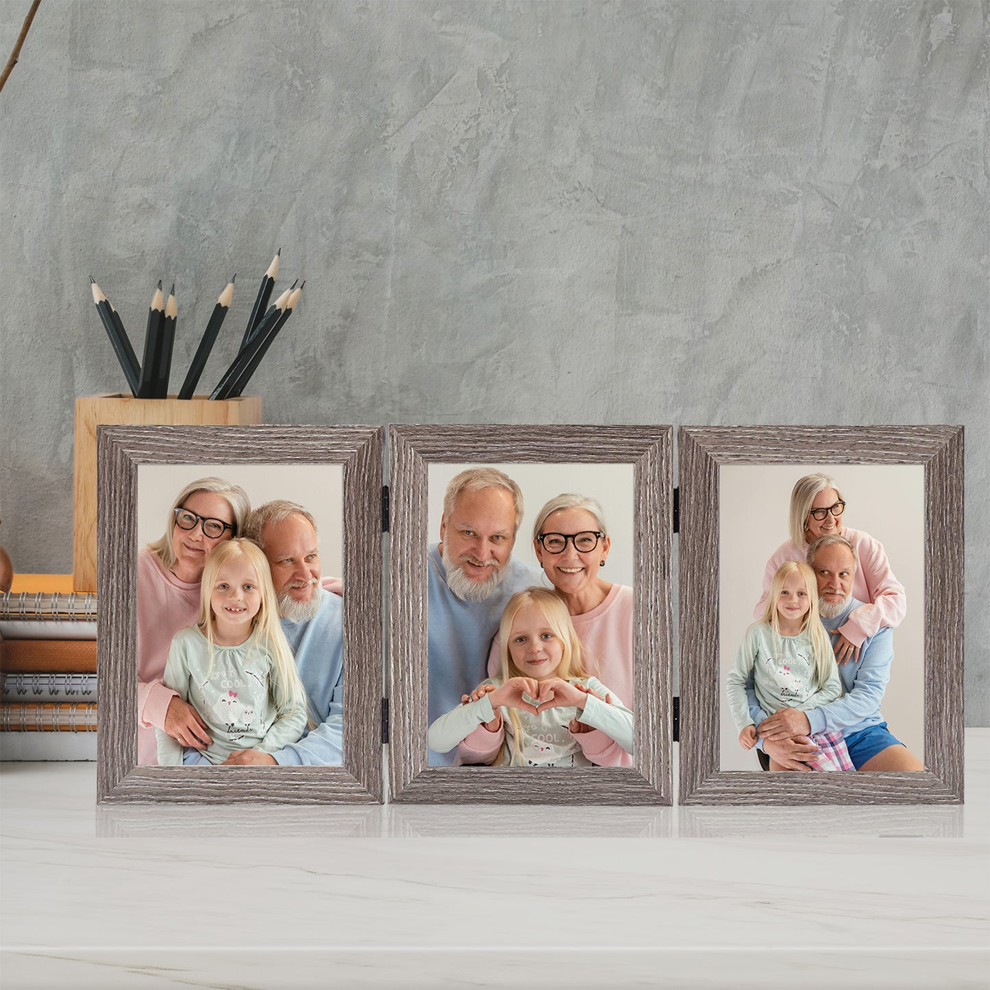 Clearance Three Picture Frame Displays Three 5x7 Photos (8 Pack)