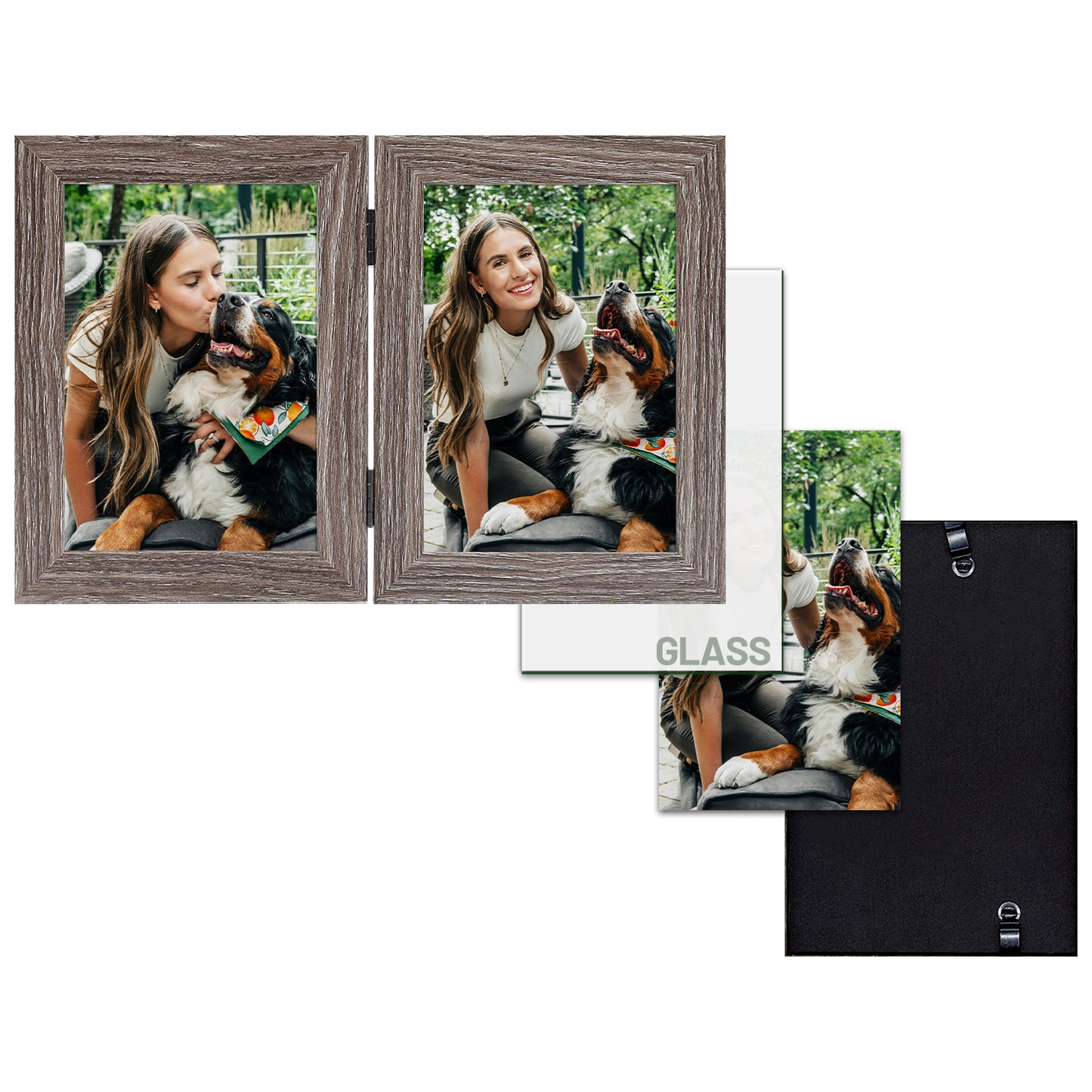 Clearance Hinged Picture Frame Displays Two 5x7 Photos (10 Pack)