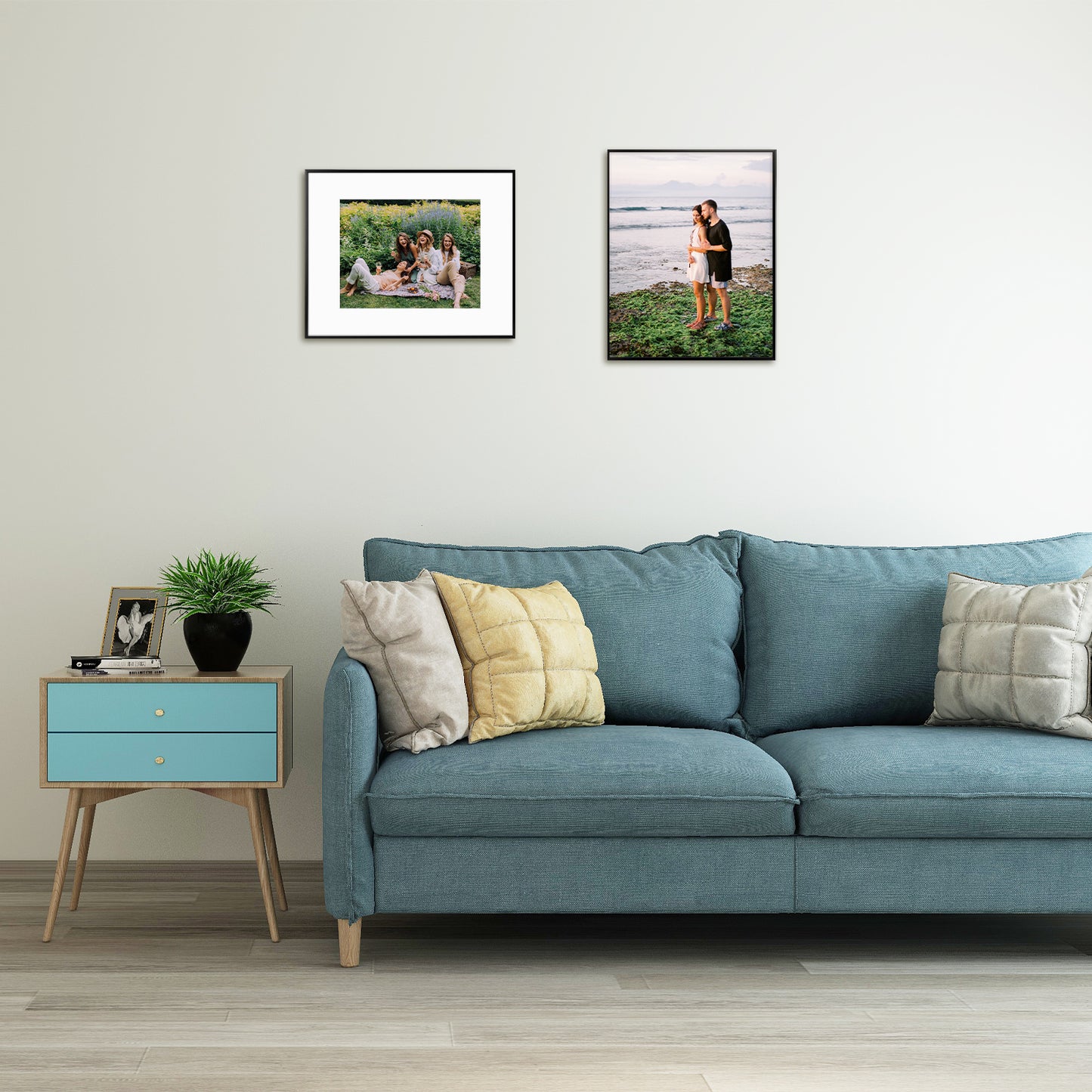 Frametory, 16x20 Aluminum Frame for 11x14 Picture with White Mat and Real Glass