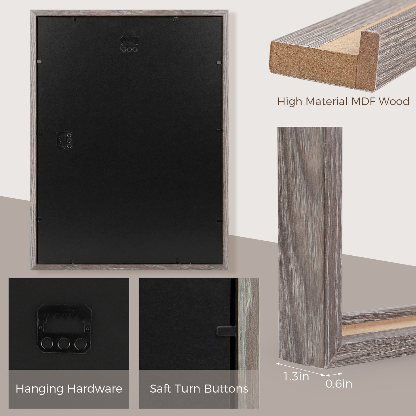 BOGO 12x16 Picture Frame for 8x12 Photo with Ivory Mat and Real Glass (8 Pack)